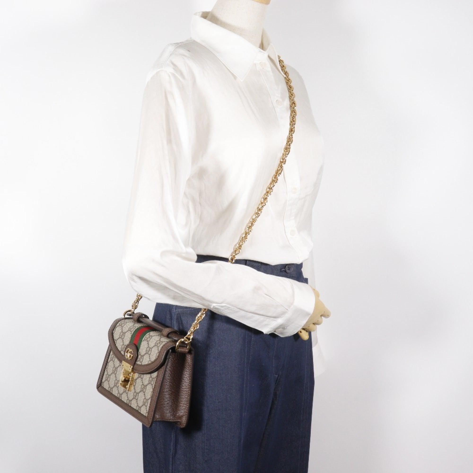 Gucci Sherry Line Brown Gg Supreme Shoulder Bag (Pre-Owned)