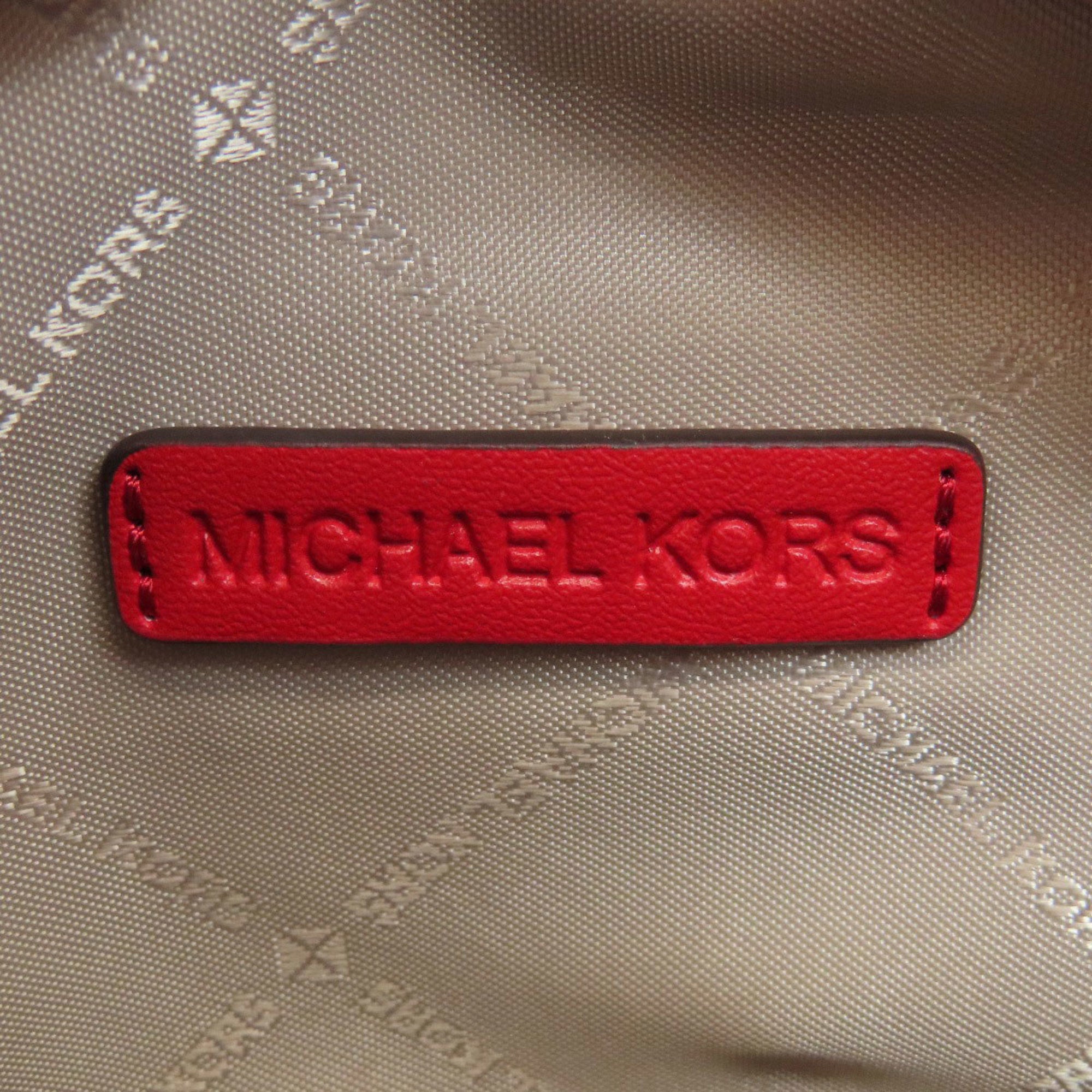 Michael Kors Red Color Leather Shoulder Bag (Pre-Owned)