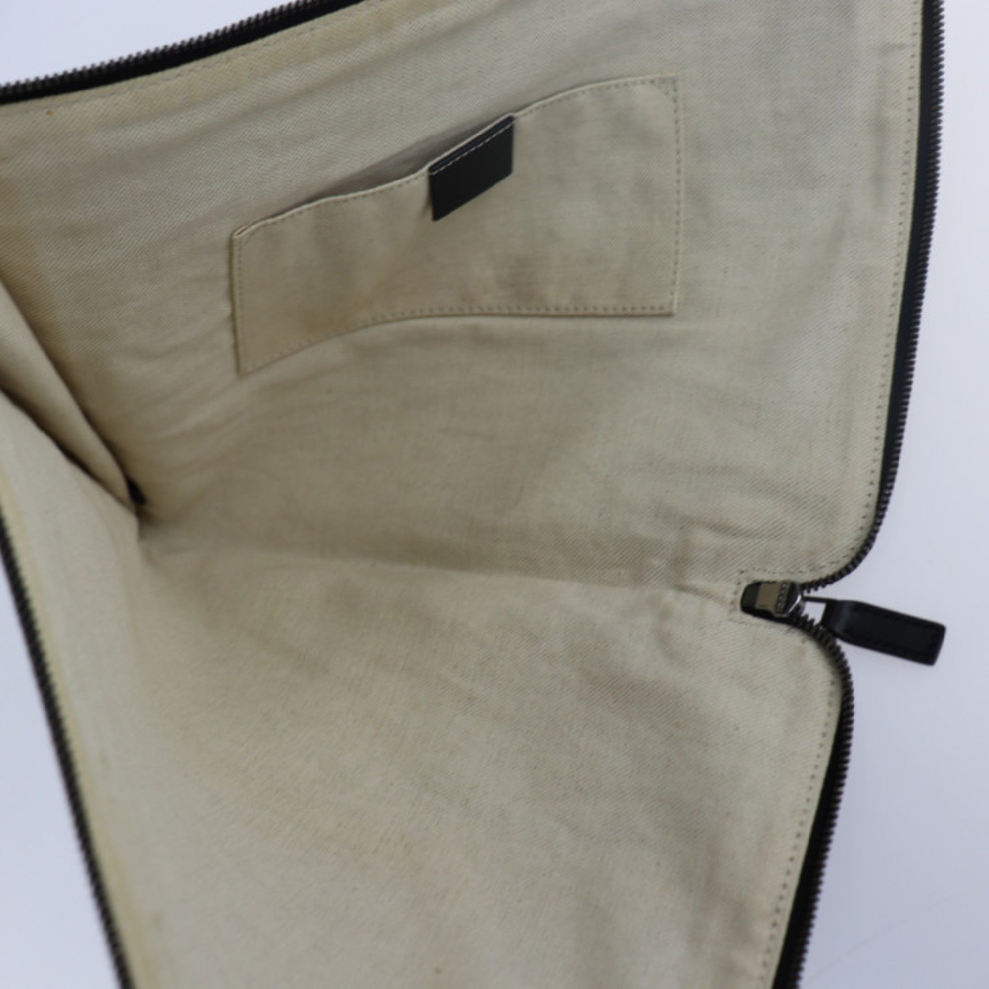 Gucci Gray Canvas Clutch Bag Handbag Pouch (Pre-Owned)