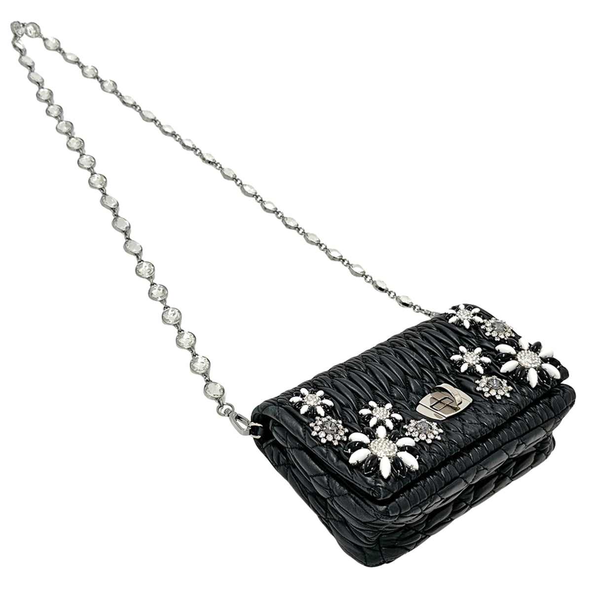 Miu Miu Black Leather Handbag Shoulder Bag (Pre-Owned)