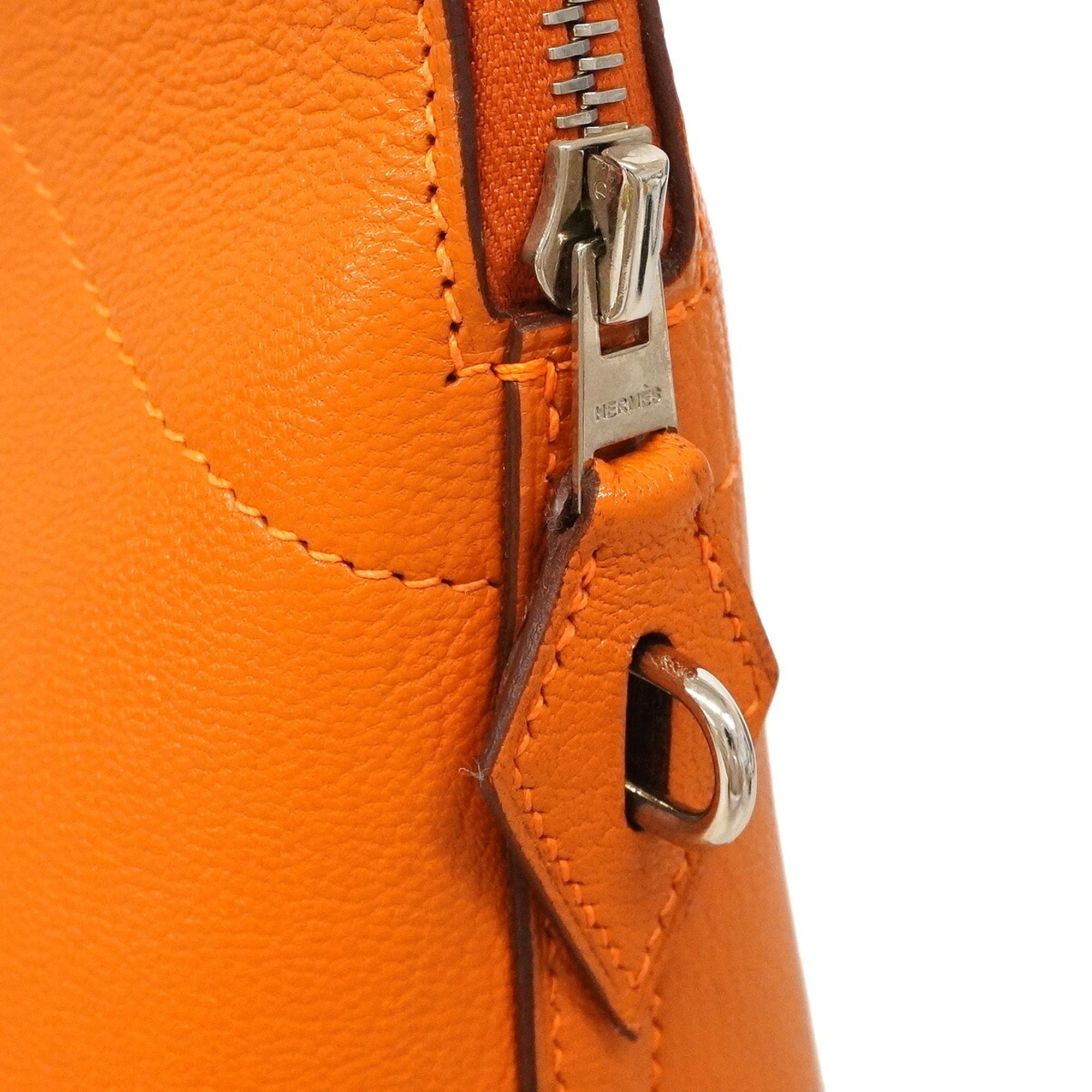 Hermes Orange Chevre Leather Handbag (Pre-Owned)