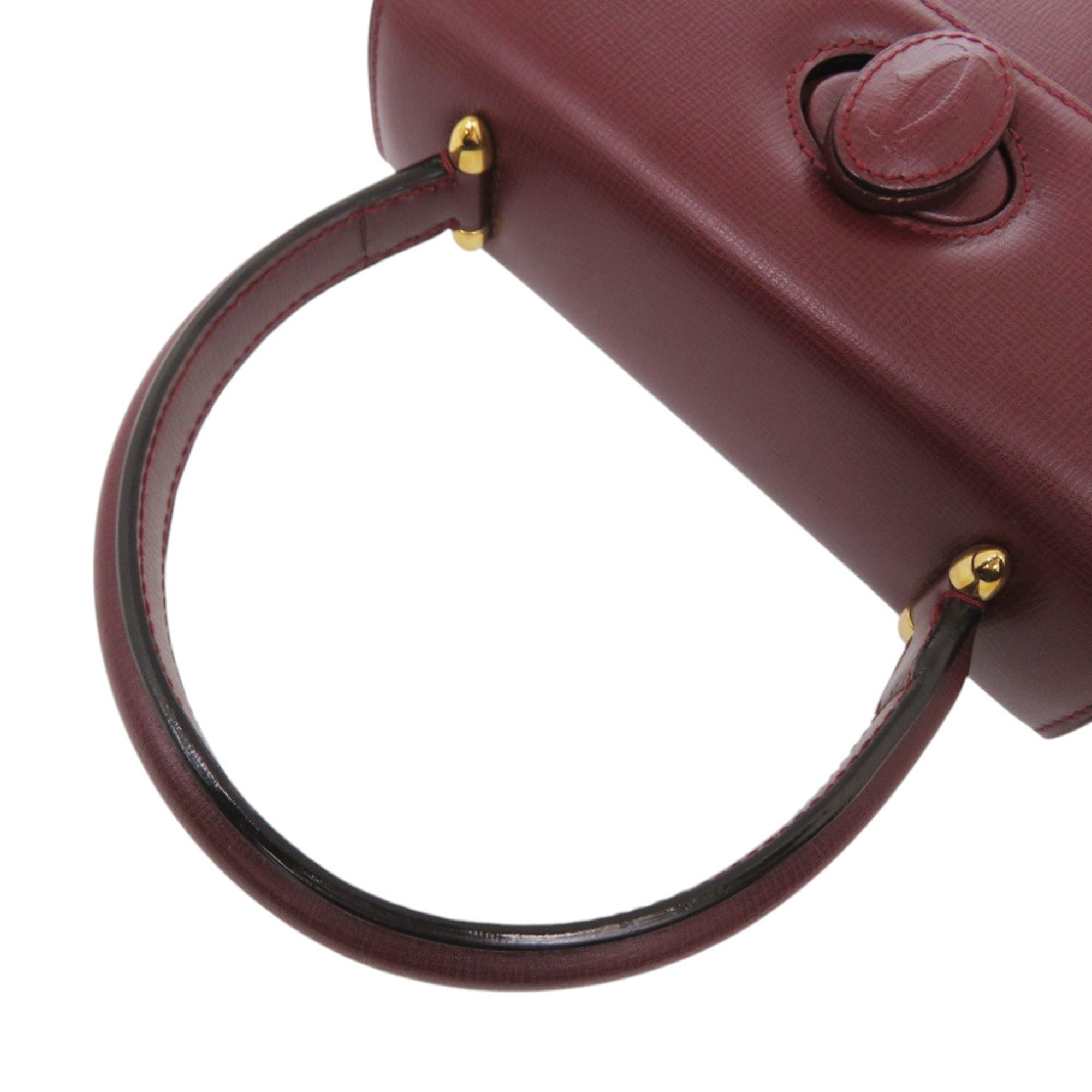 Cartier Bordeaux Leather Handbag (Pre-Owned)