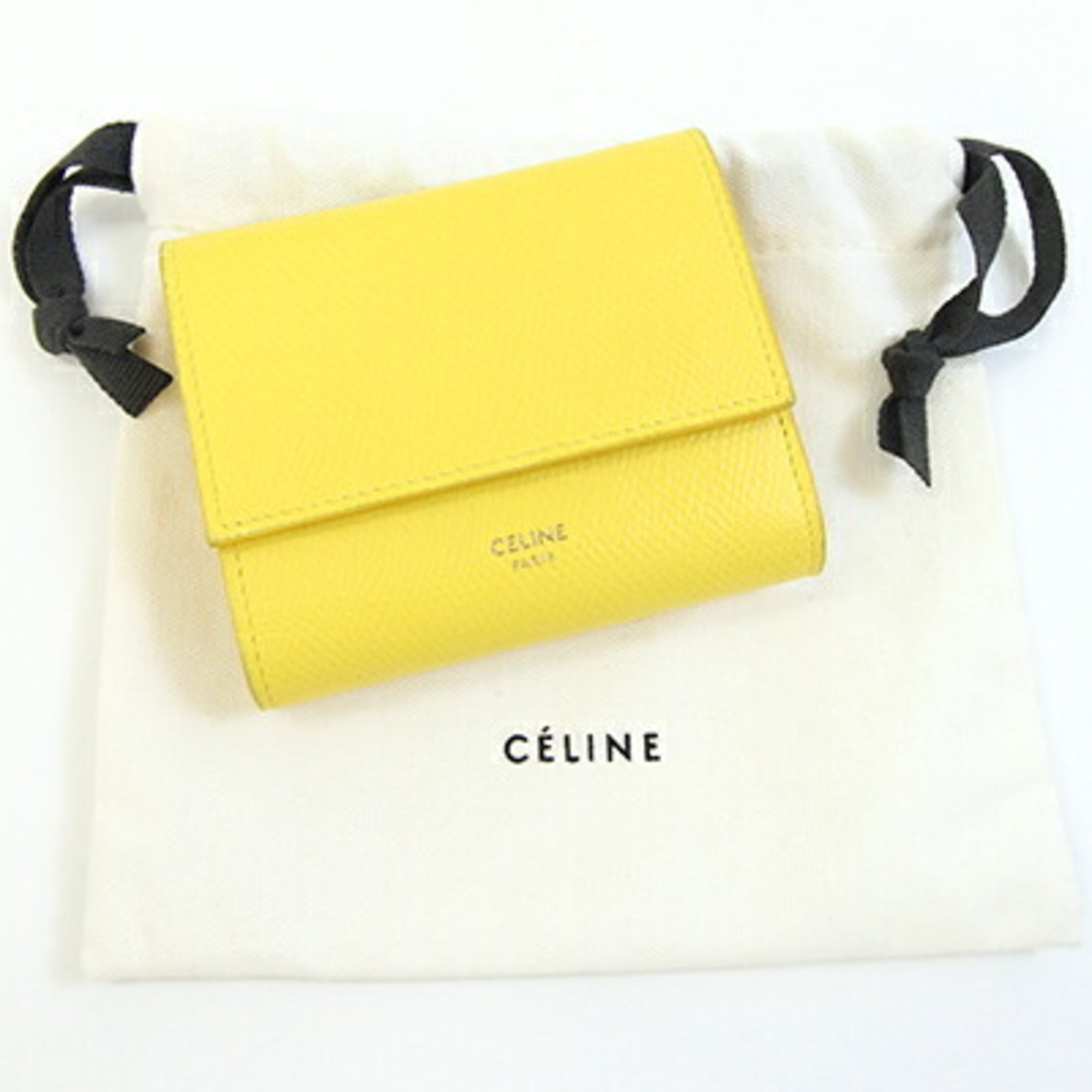 Celine Yellow Leather Wallet (Tri-Fold) (Pre-Owned)