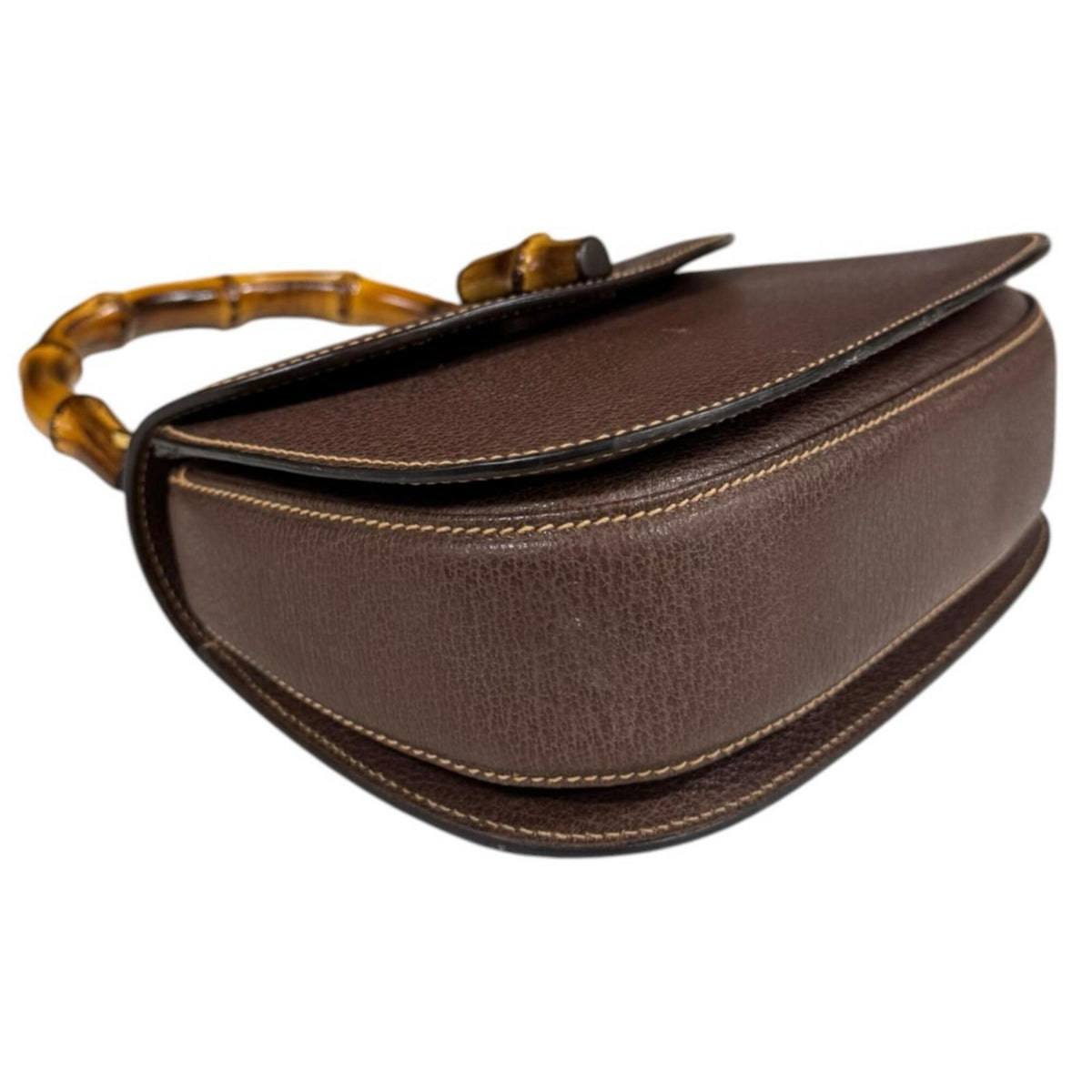 Gucci Bamboo Brown Bamboo Leather Shoulder Bag (Pre-Owned)