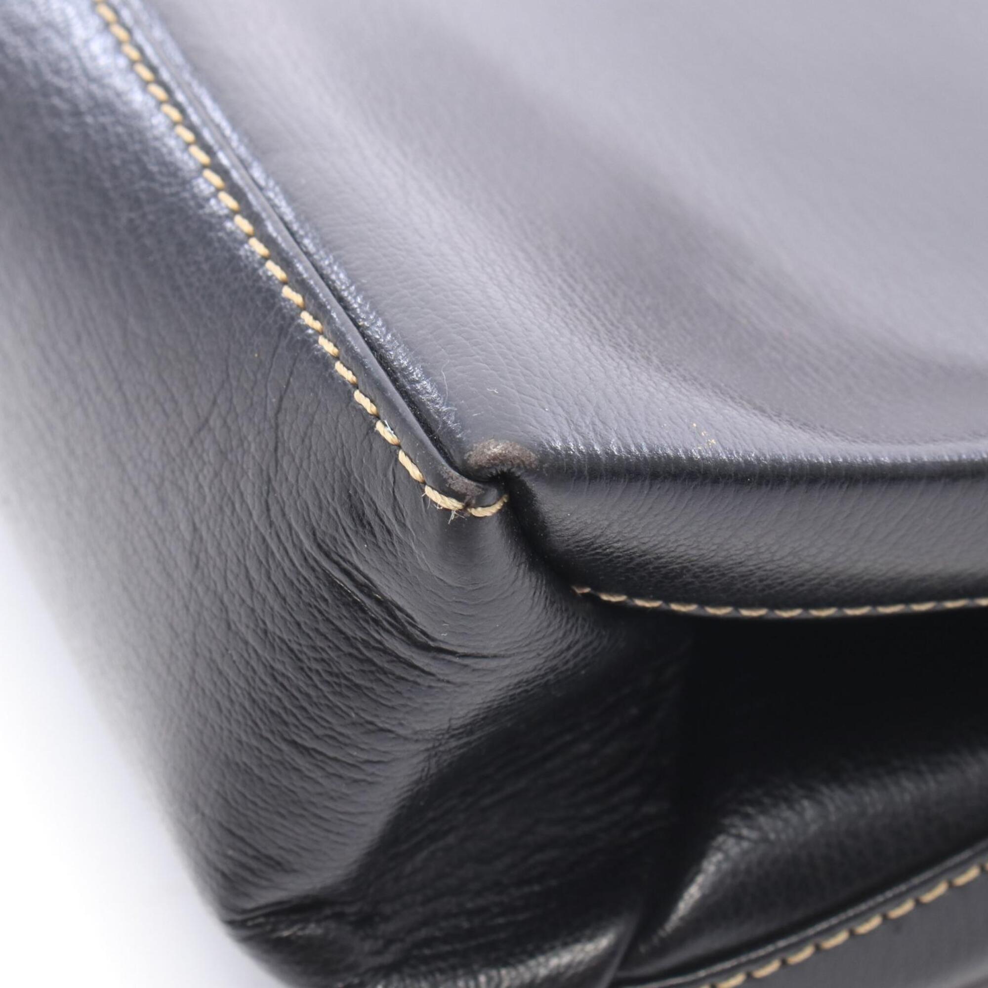 Loewe Black Brown Leather Handbag (Pre-Owned)