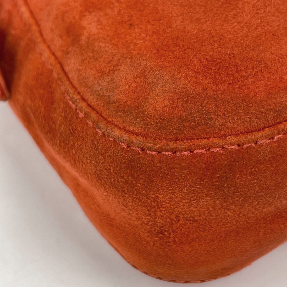 Fendi Red Color Suede Leather Shoulder Bag (Pre-Owned)