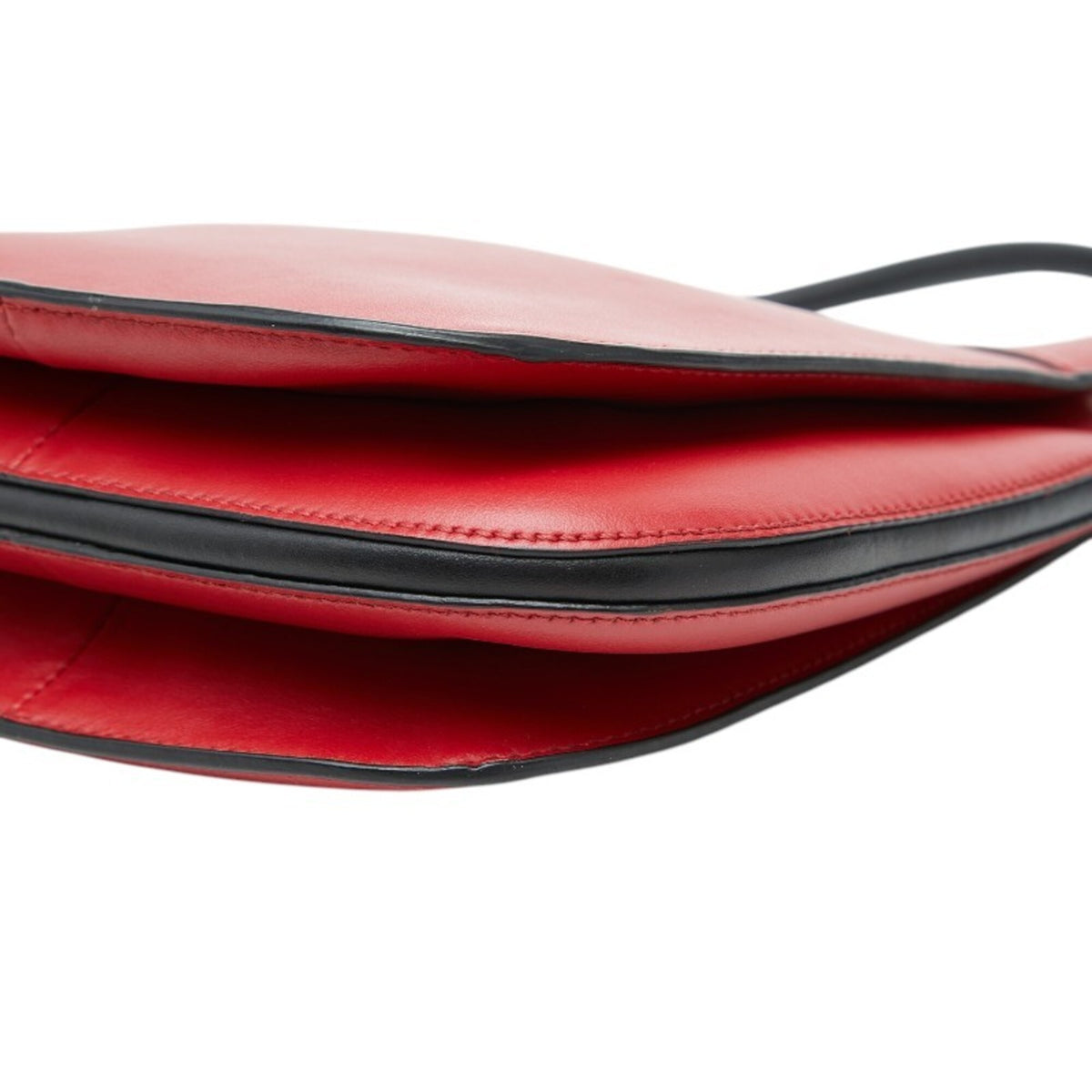 Prada Red Color Leather Handbag Shoulder Bag (Pre-Owned)