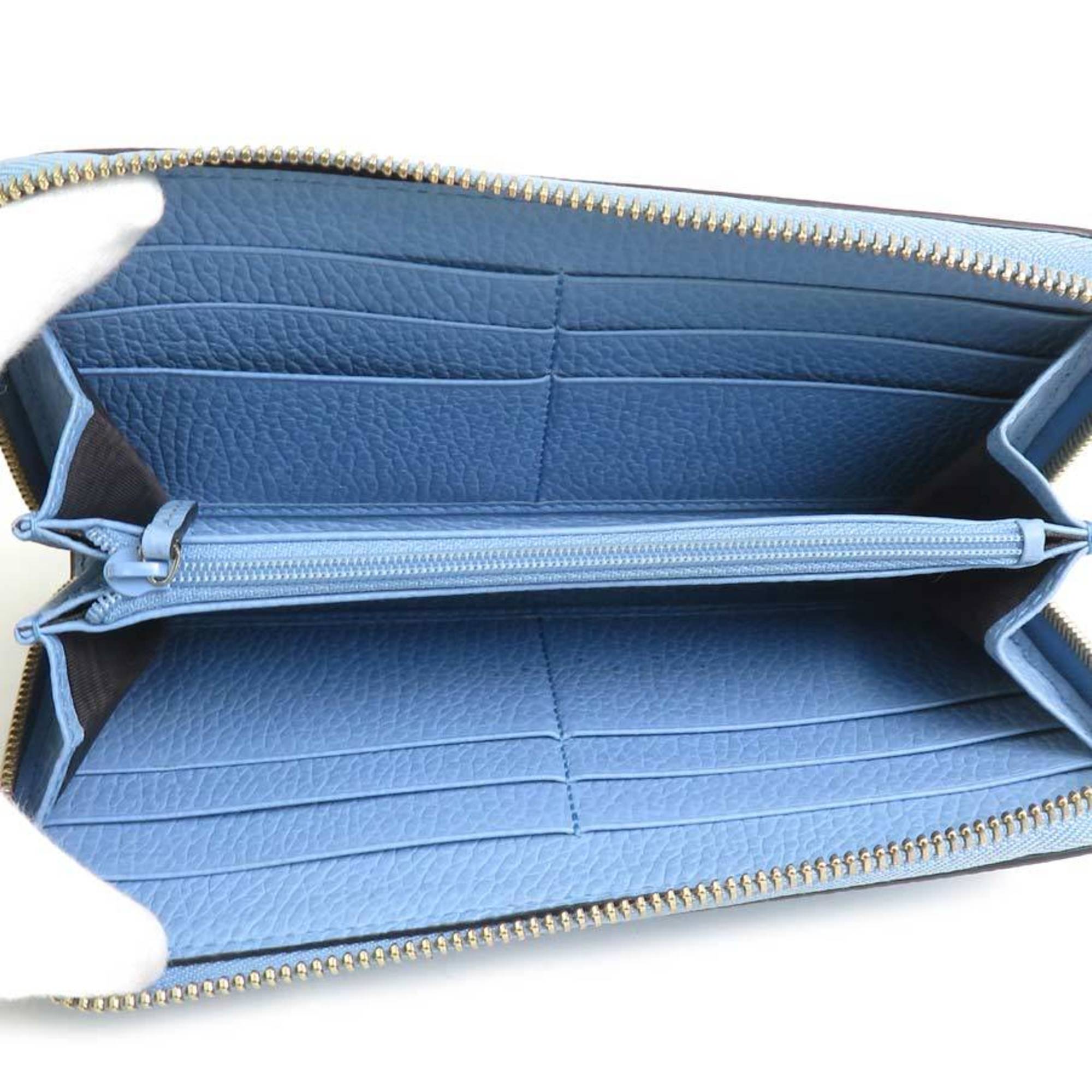 Gucci Light Blue Leather Long Wallet (Bi-Fold) (Pre-Owned)