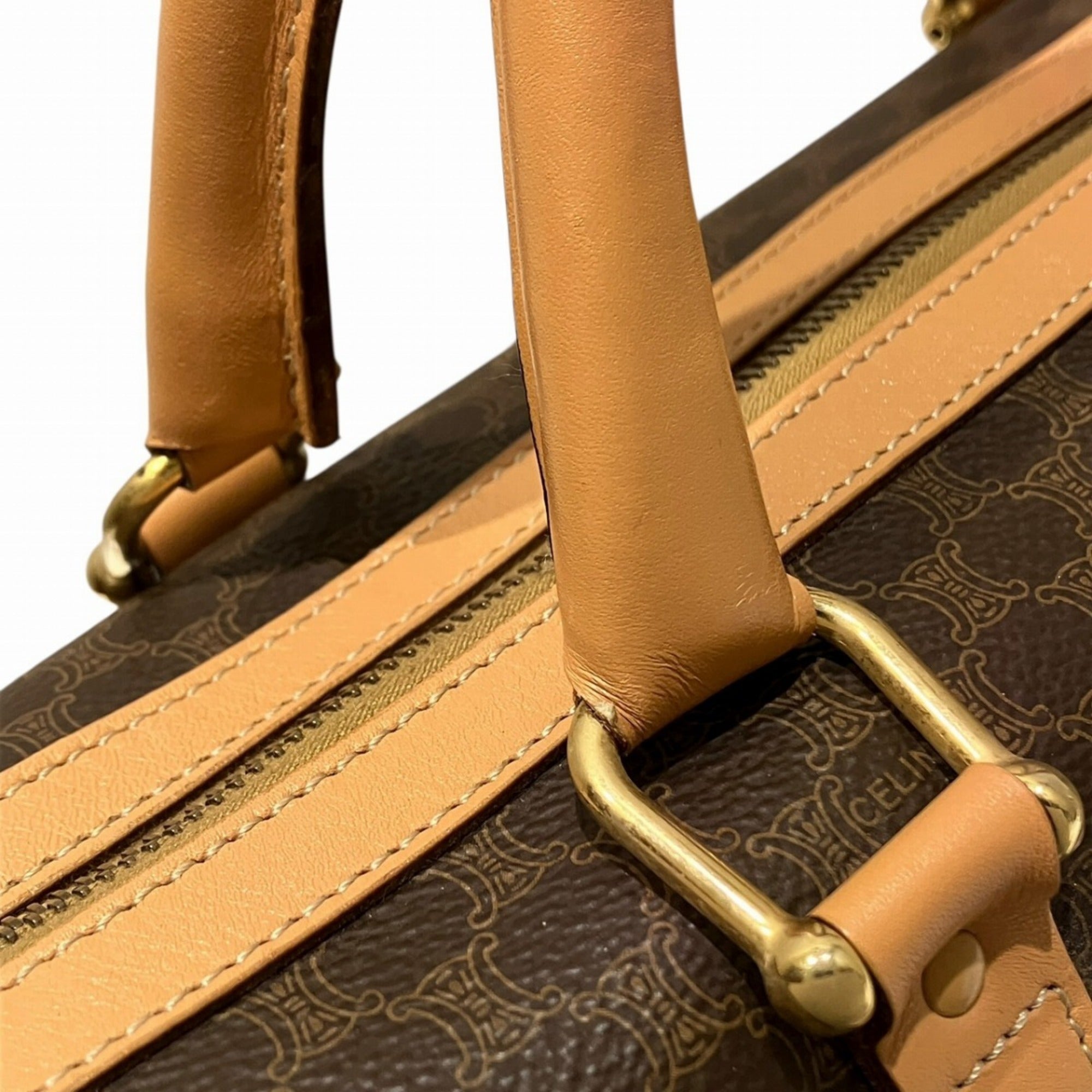 Celine Brown Pvc Leather Boston Bag (Pre-Owned)