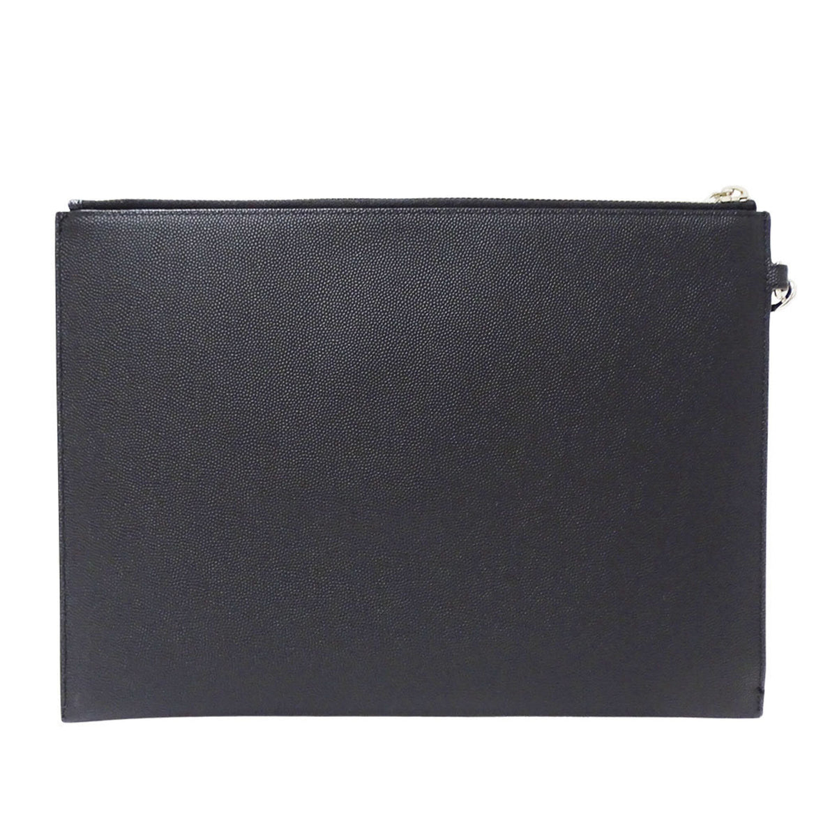 Saint Laurent Black Leather Clutch Bag Handbag (Pre-Owned)