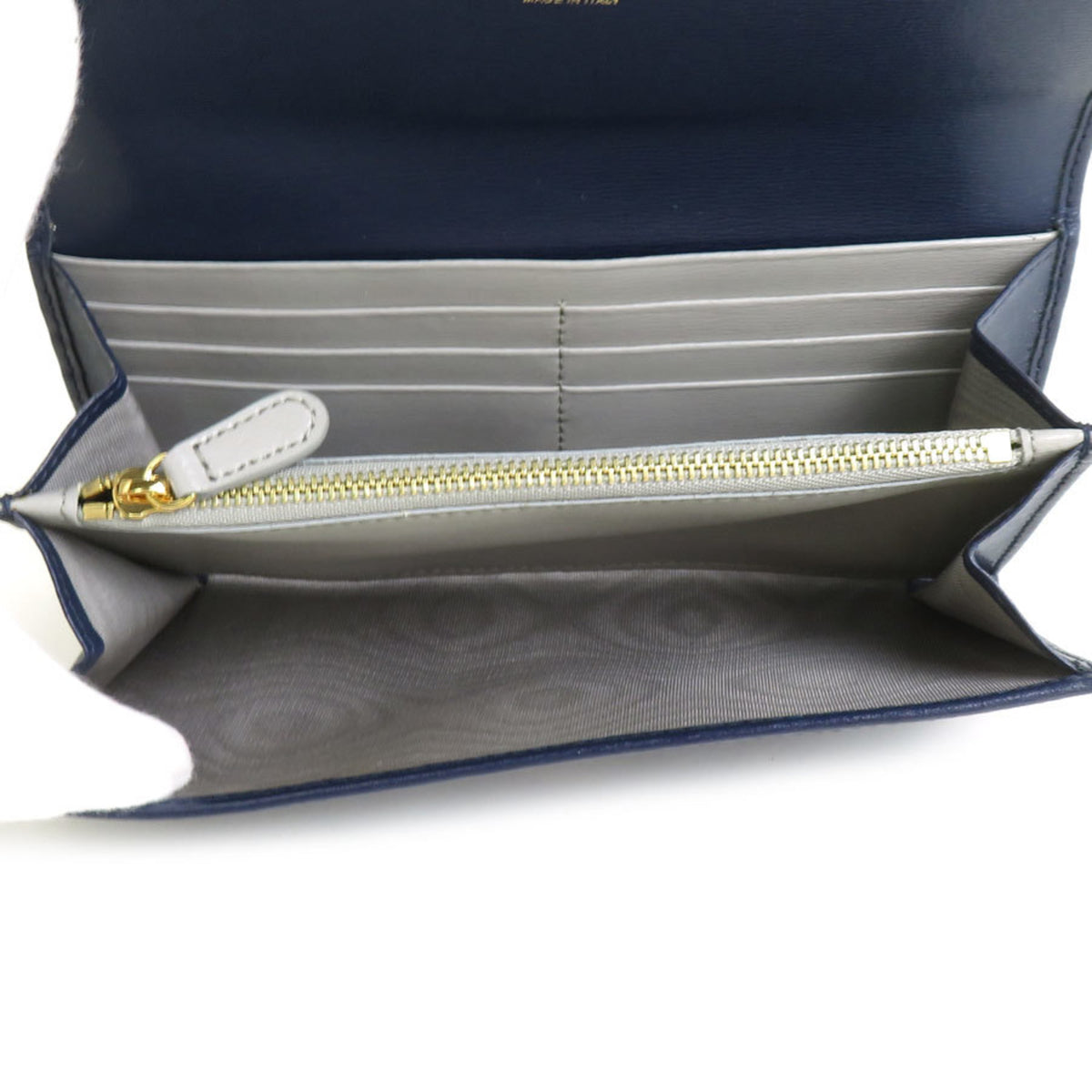 Salvatore Ferragamo Navy Leather Long Wallet (Bi-Fold) (Pre-Owned)