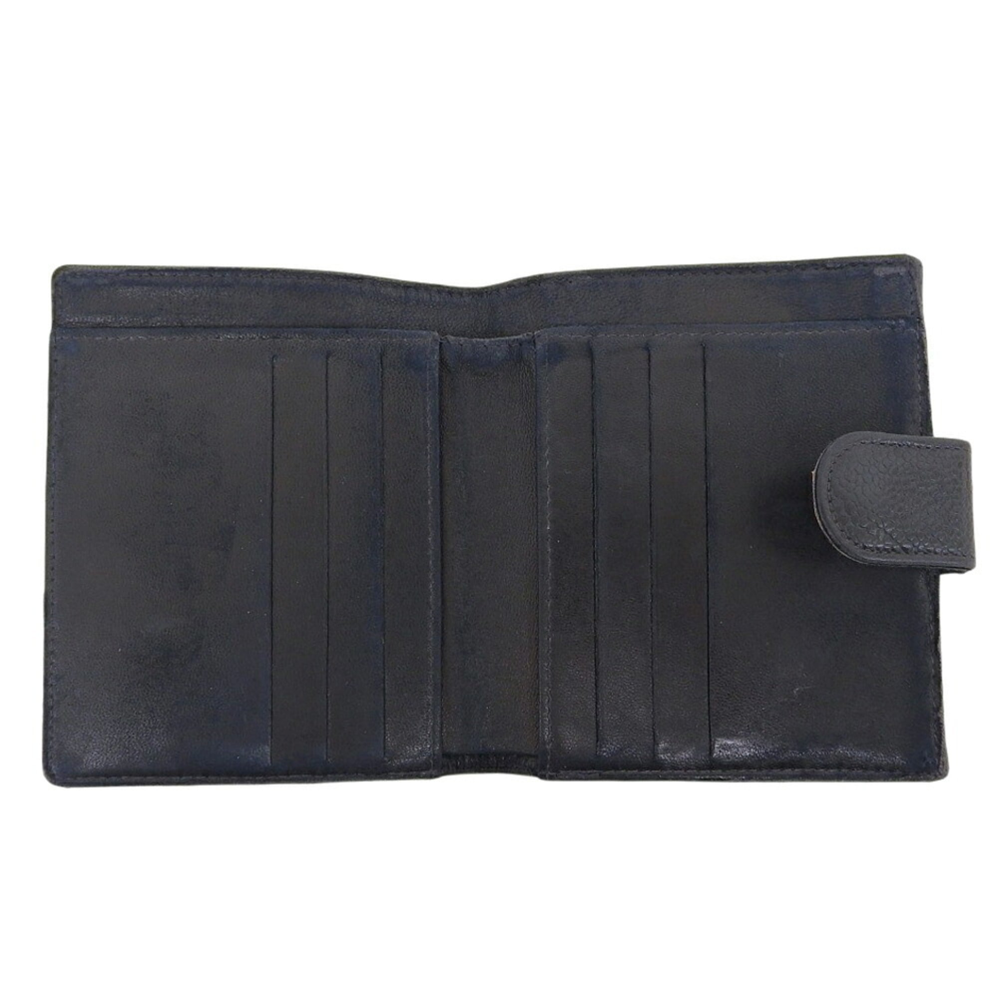 Chanel Black Grained Calfskin Wallet (Bi-Fold) (Pre-Owned)
