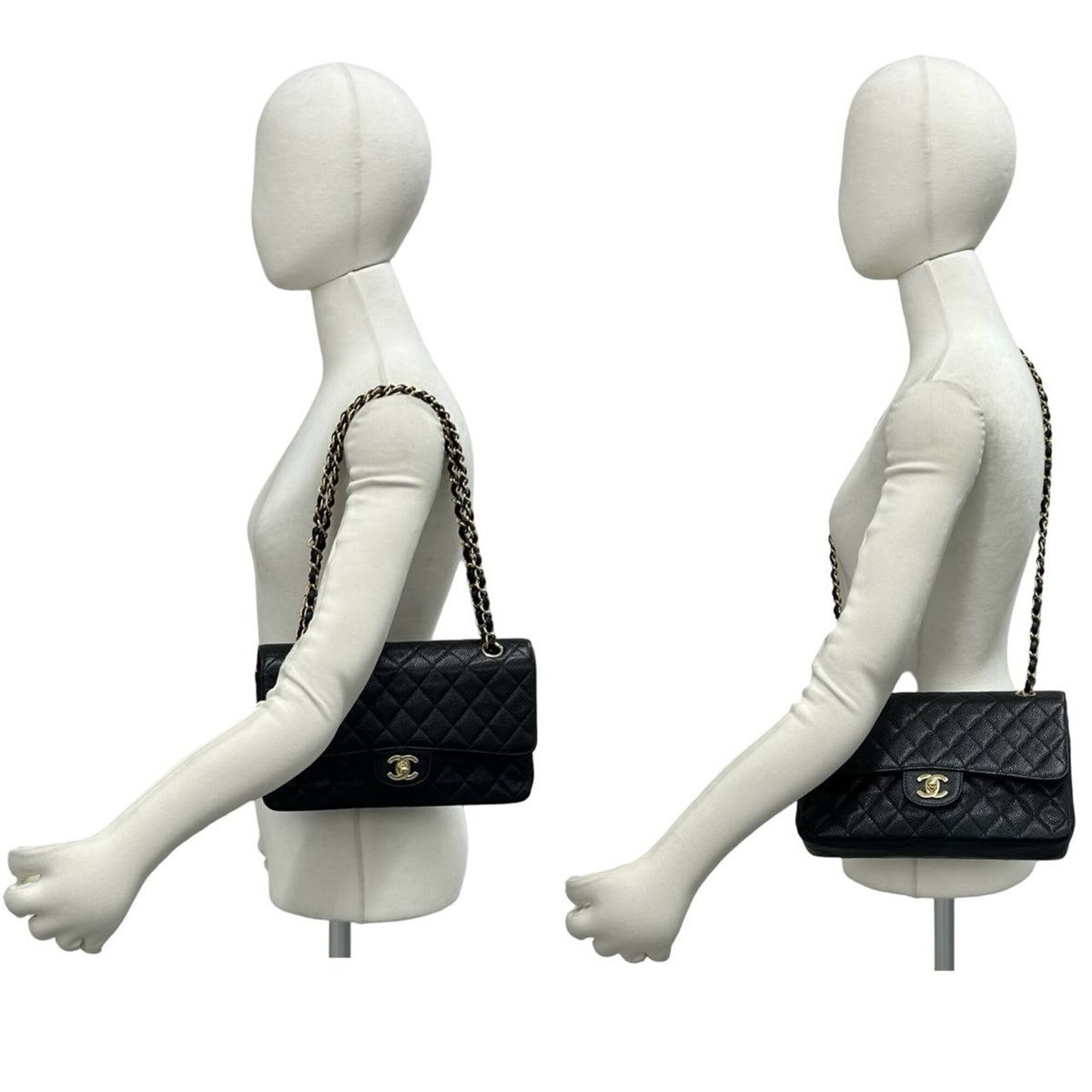 Chanel Black Grained Calfskin Shoulder Bag (Pre-Owned)
