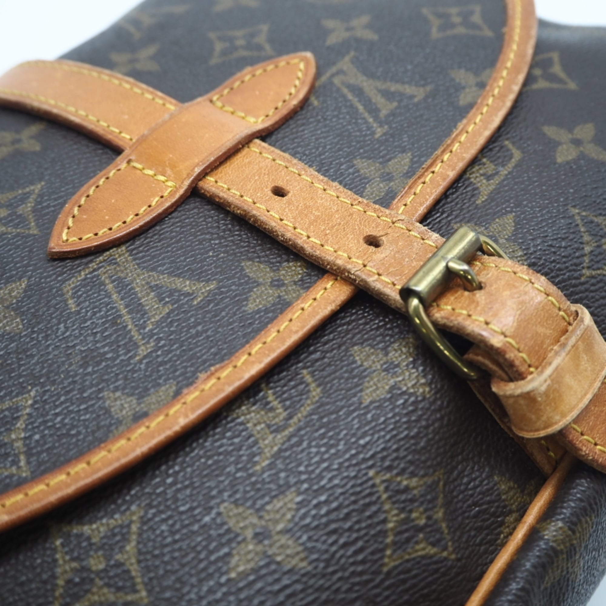 Louis Vuitton Monogram Brown Coated Canvas Leather Shoulder Bag (Pre-Owned)