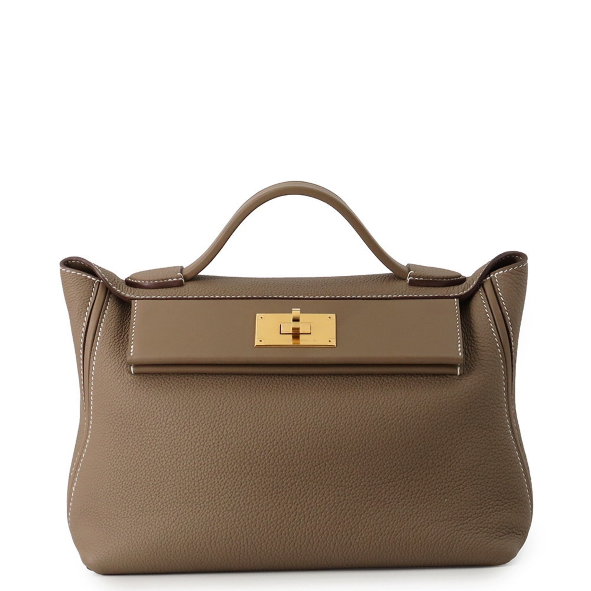 Hermes Etoupe Gray Togo Leather Swift Leather Handbag (Pre-Owned)