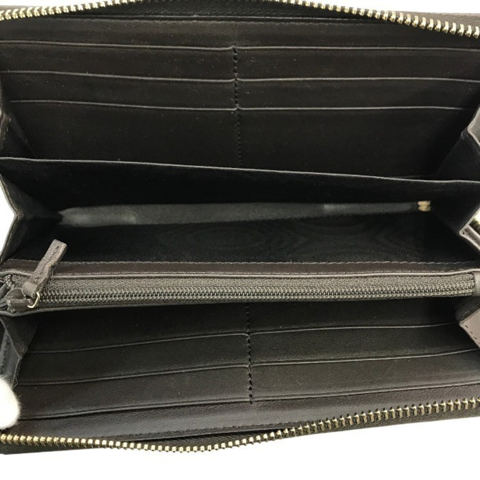 Gucci Beige Brown Gg Canvas Leather Long Wallet (Bi-Fold) (Pre-Owned)