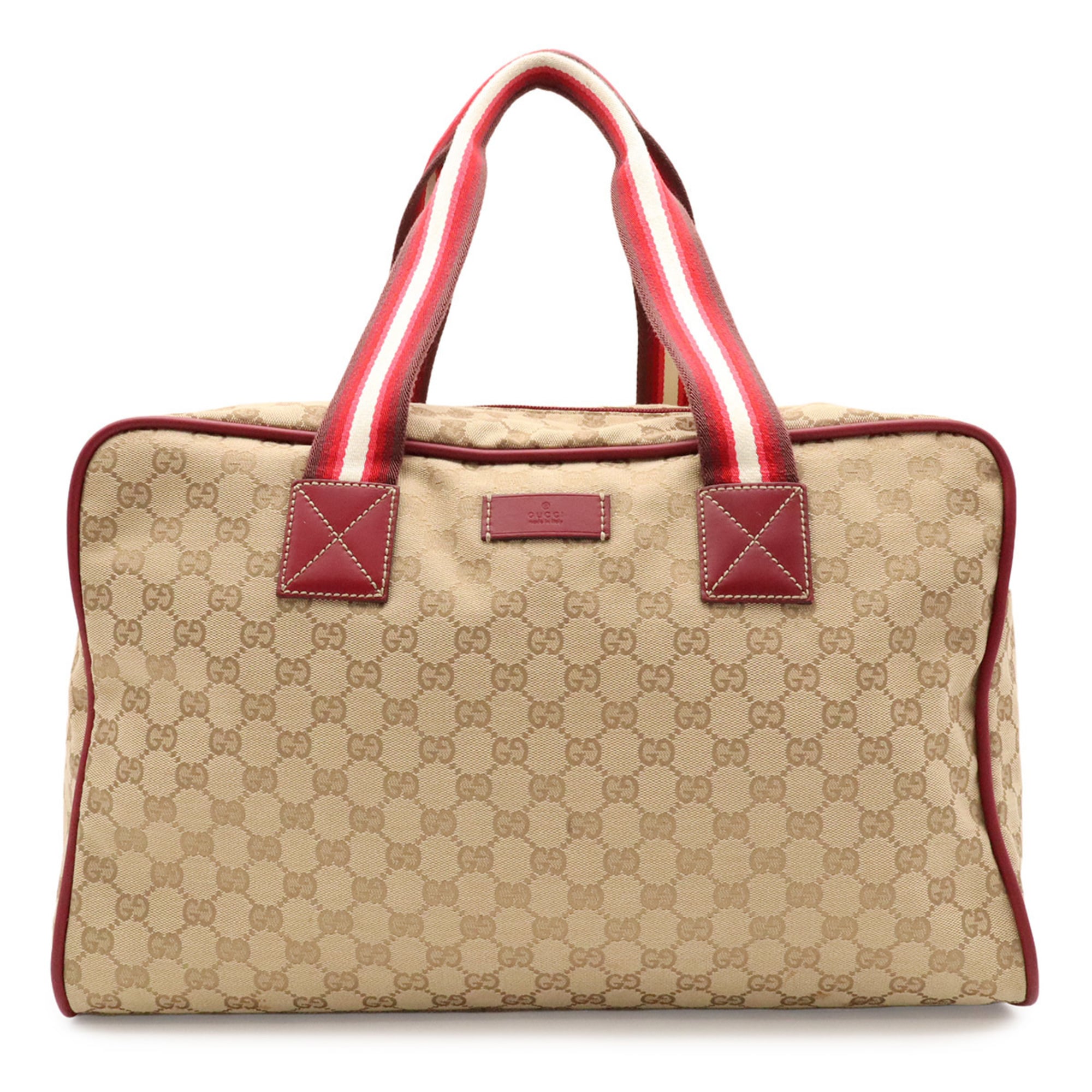 Gucci Beige Gg Canvas Boston Bag Shoulder Bag (Pre-Owned)