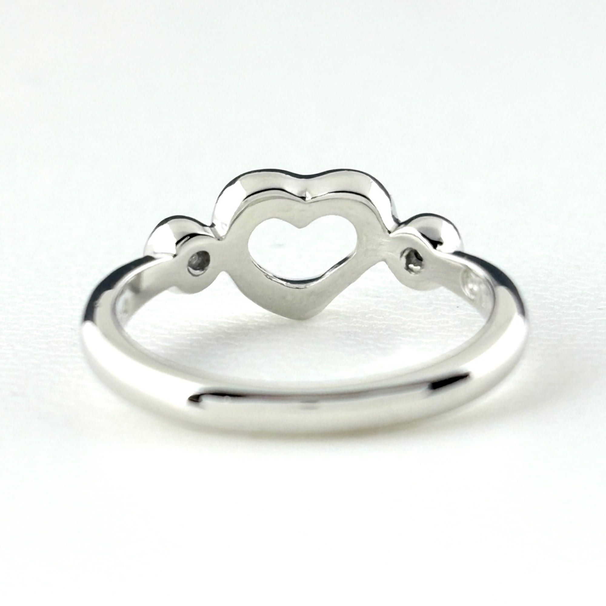 Tiffany Open Heart Silver Platinum 950 Band Ring (Pre-Owned)