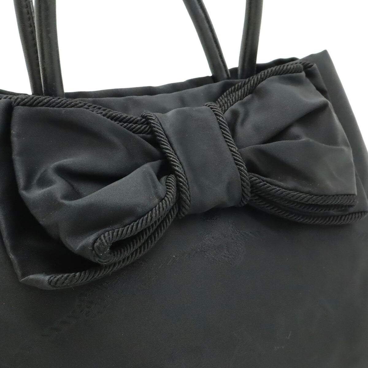 Prada Black Nero Bow Handbag Shoulder Bag (Pre-Owned)