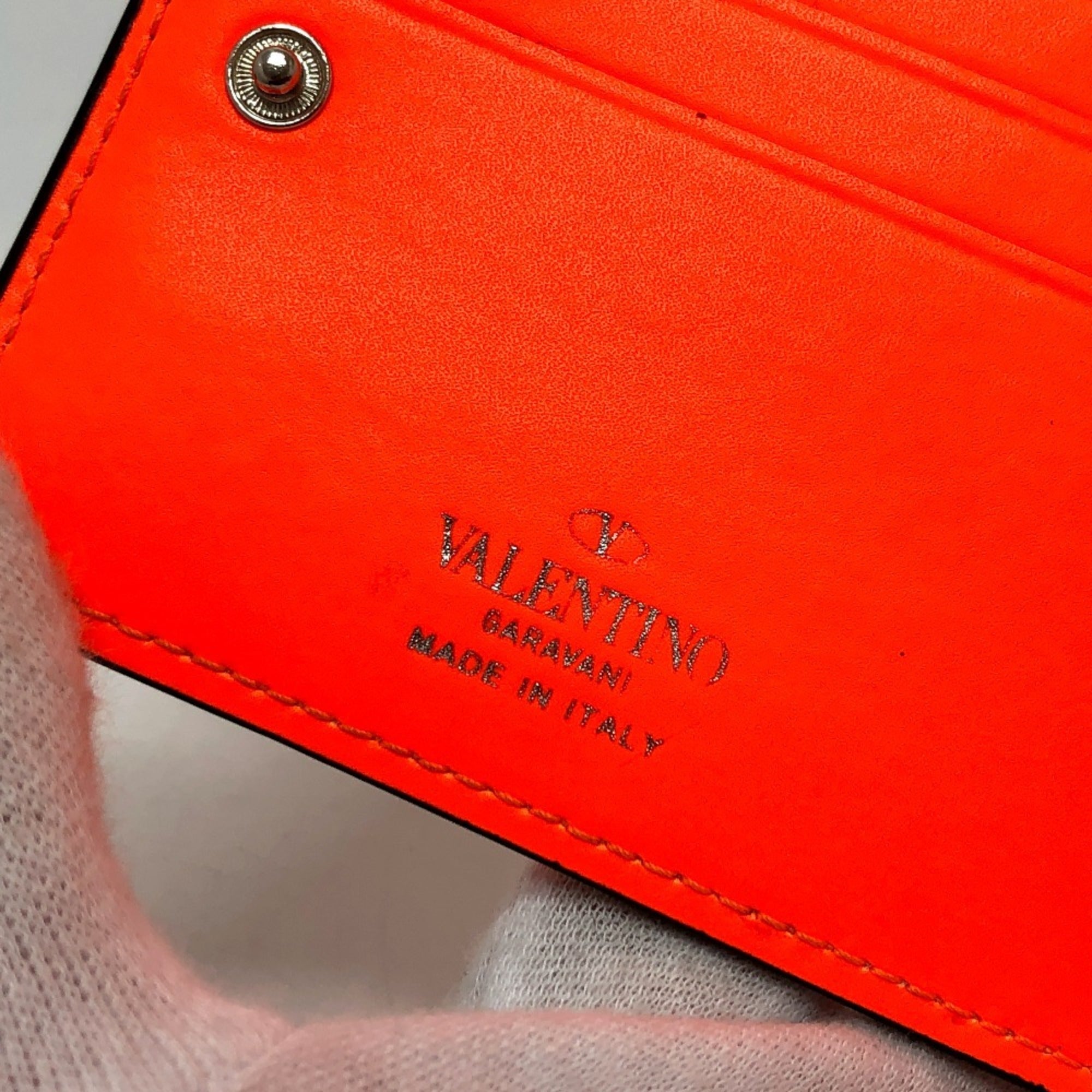 Valentino Orange Leather Wallet (Bi-Fold) (Pre-Owned)