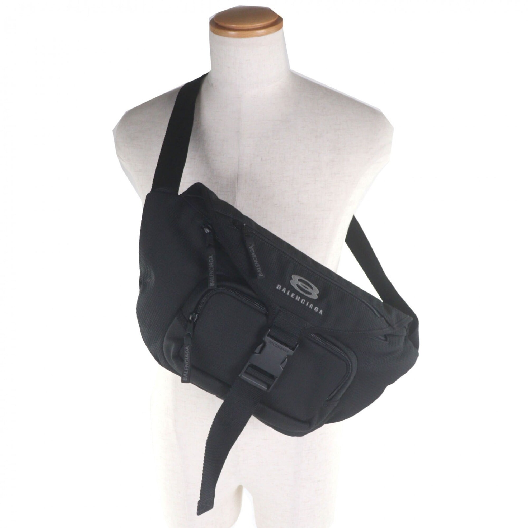 Balenciaga Black Nylon Sling Bag (Pre-Owned)