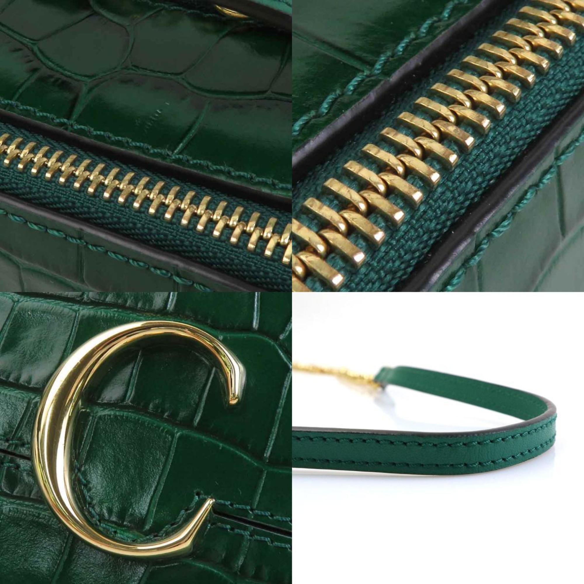 Chloé Green Leather Shoulder Bag (Pre-Owned)