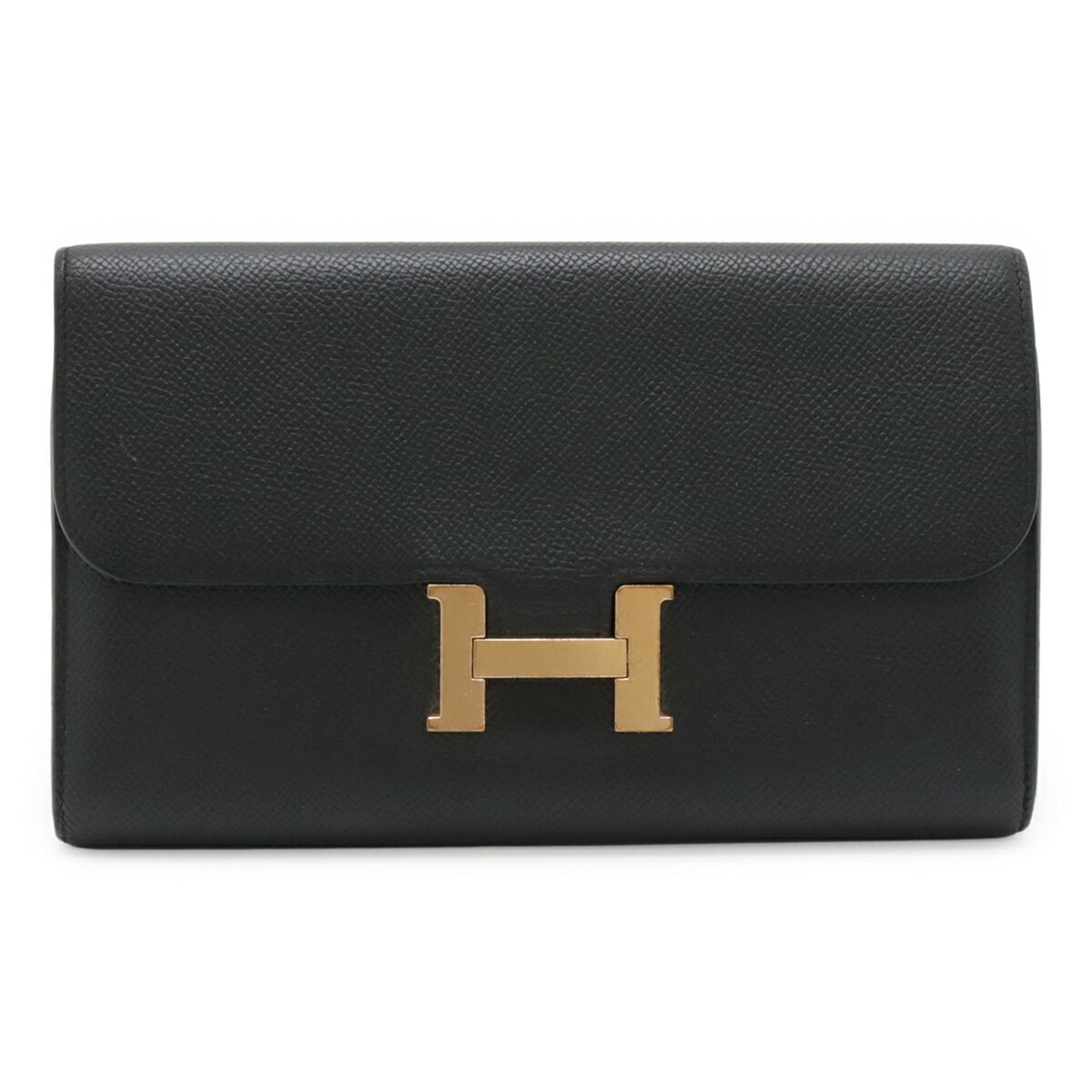 Hermes Constance Black Epsom Leather Long Wallet (Bi-Fold) (Pre-Owned)