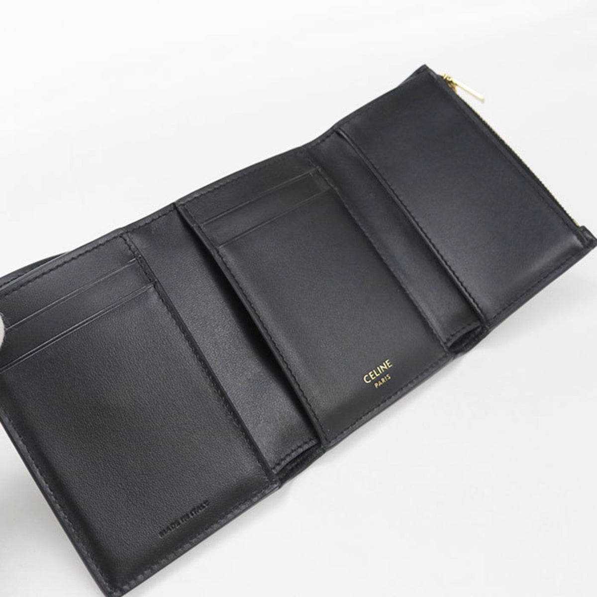 Celine Black Leather Wallet (Tri-Fold) (Pre-Owned)
