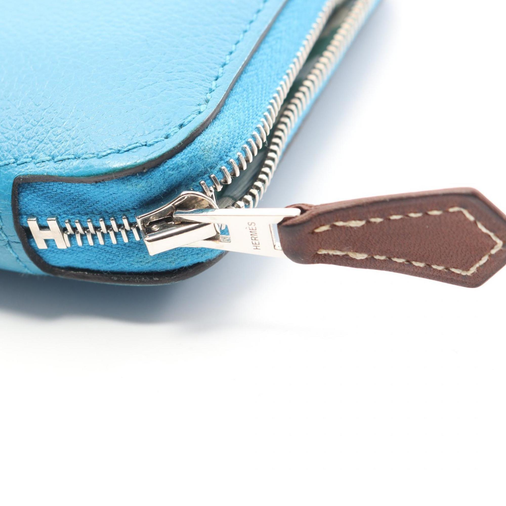 Hermes Blue Leather Wallet (Bi-Fold) (Pre-Owned)