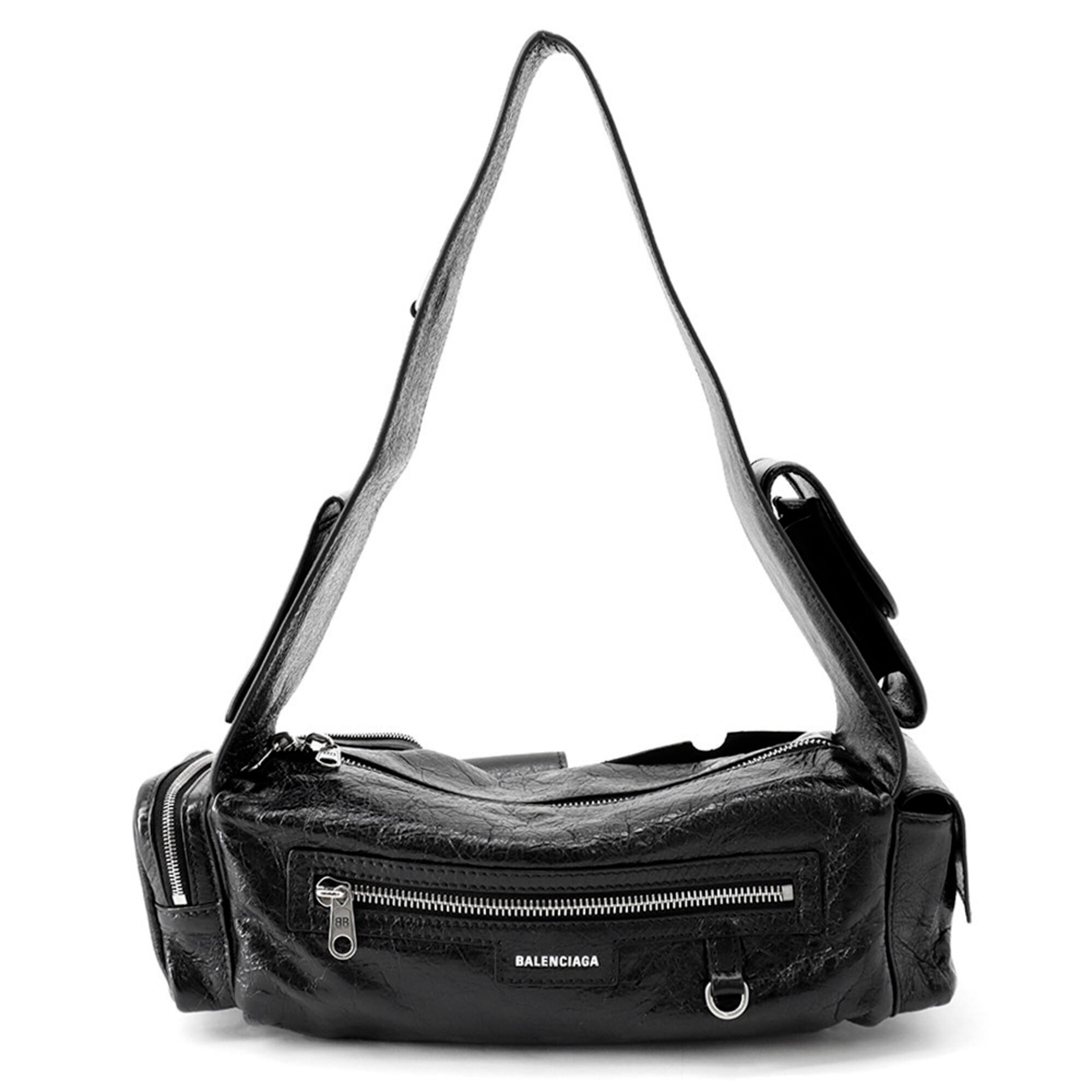 Balenciaga Black Leather Handbag Shoulder Bag (Pre-Owned)