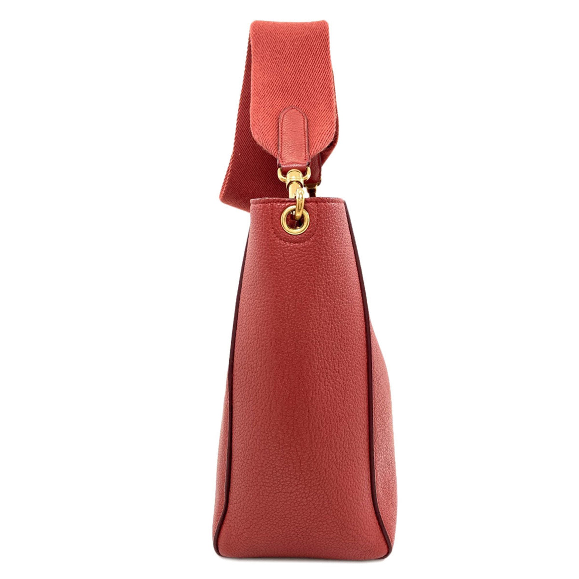 Celine Red Color Leather Shoulder Bag (Pre-Owned)