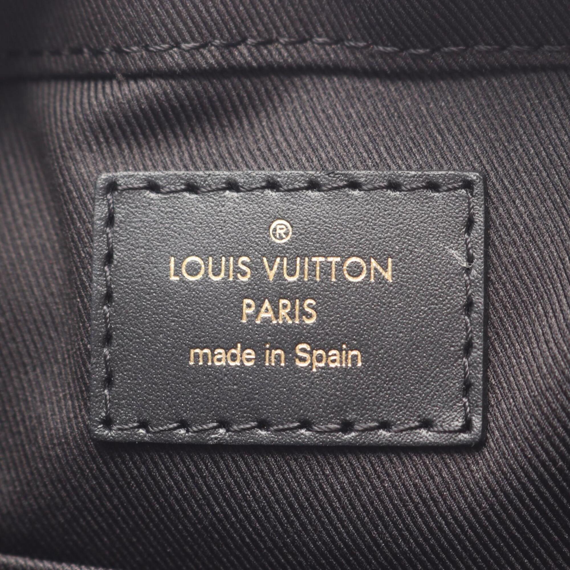 Louis Vuitton Black Brown Coated Canvas Leather Handbag Shoulder Bag (Pre-Owned)