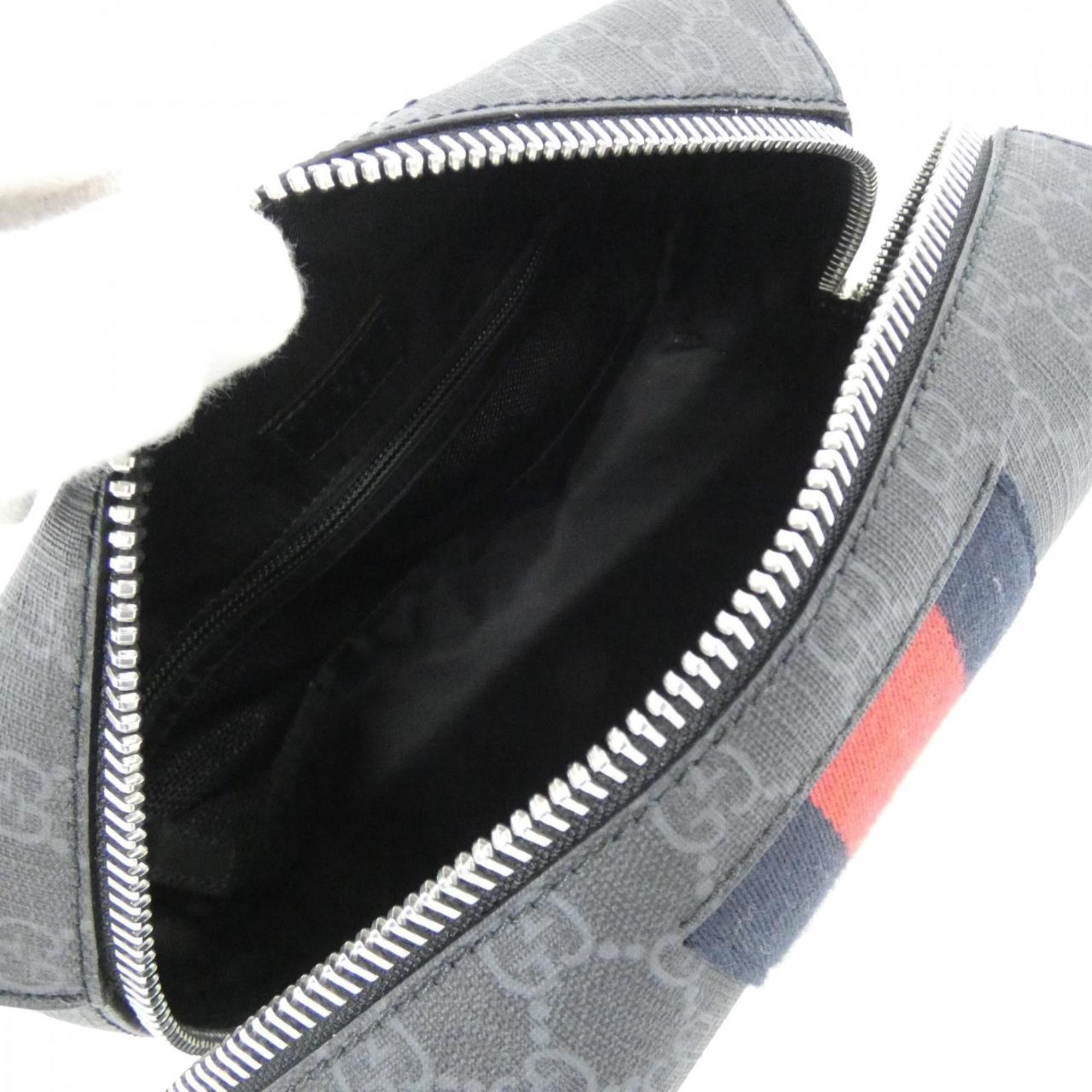 Gucci Black Gray Gg Supreme Canvas Clutch Bag Pouch (Pre-Owned)