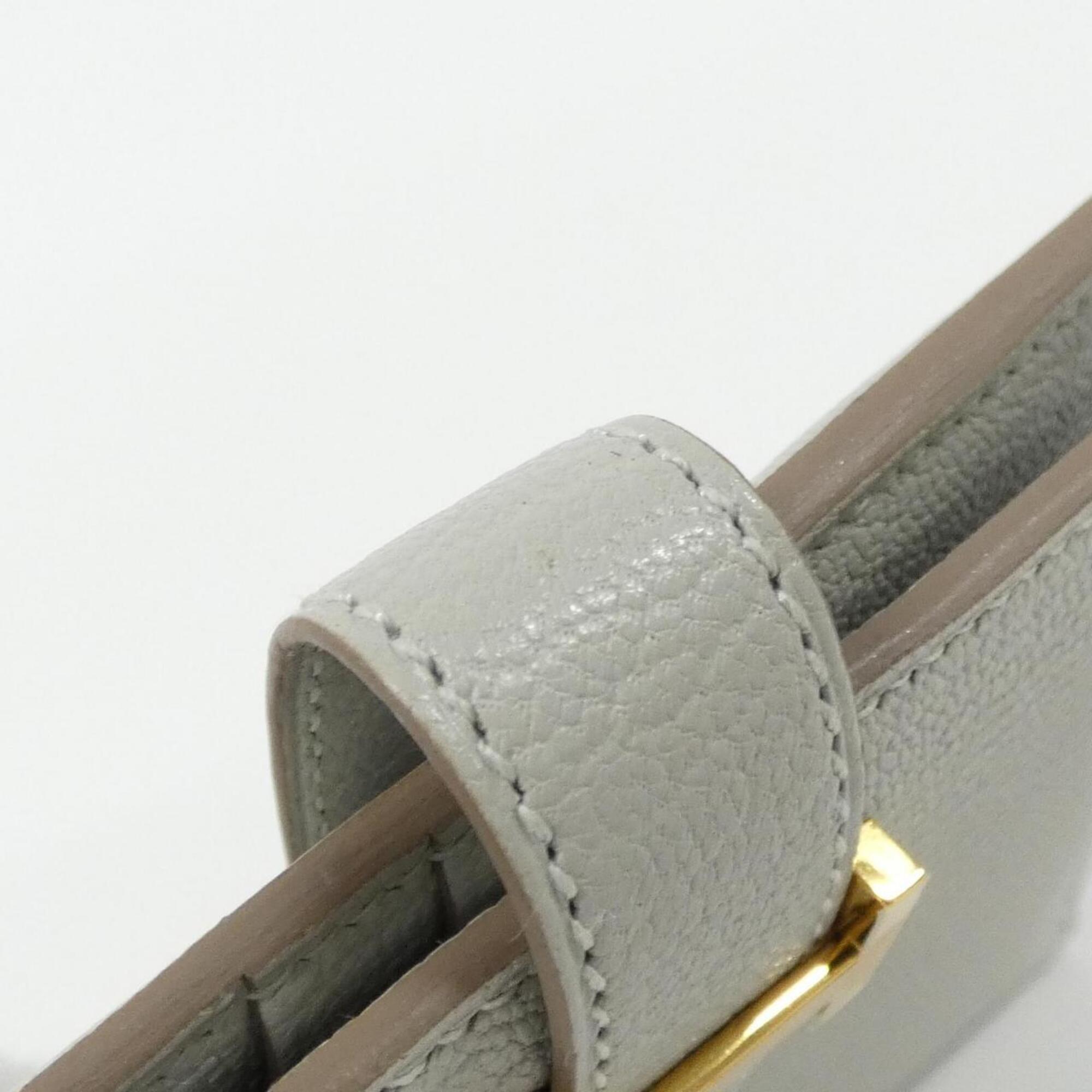 Hermes Beige Chevre Leather Wallet (Bi-Fold) (Pre-Owned)