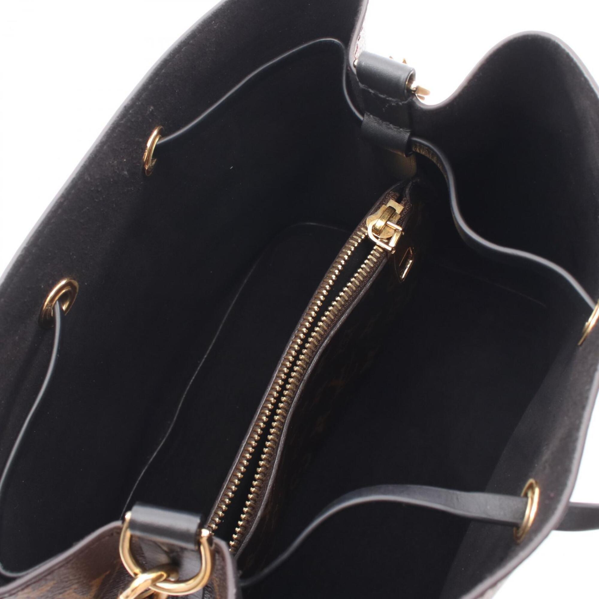 Louis Vuitton Black Brown Noir Coated Canvas Leather Monogram Handbag Shoulder Bag (Pre-Owned)