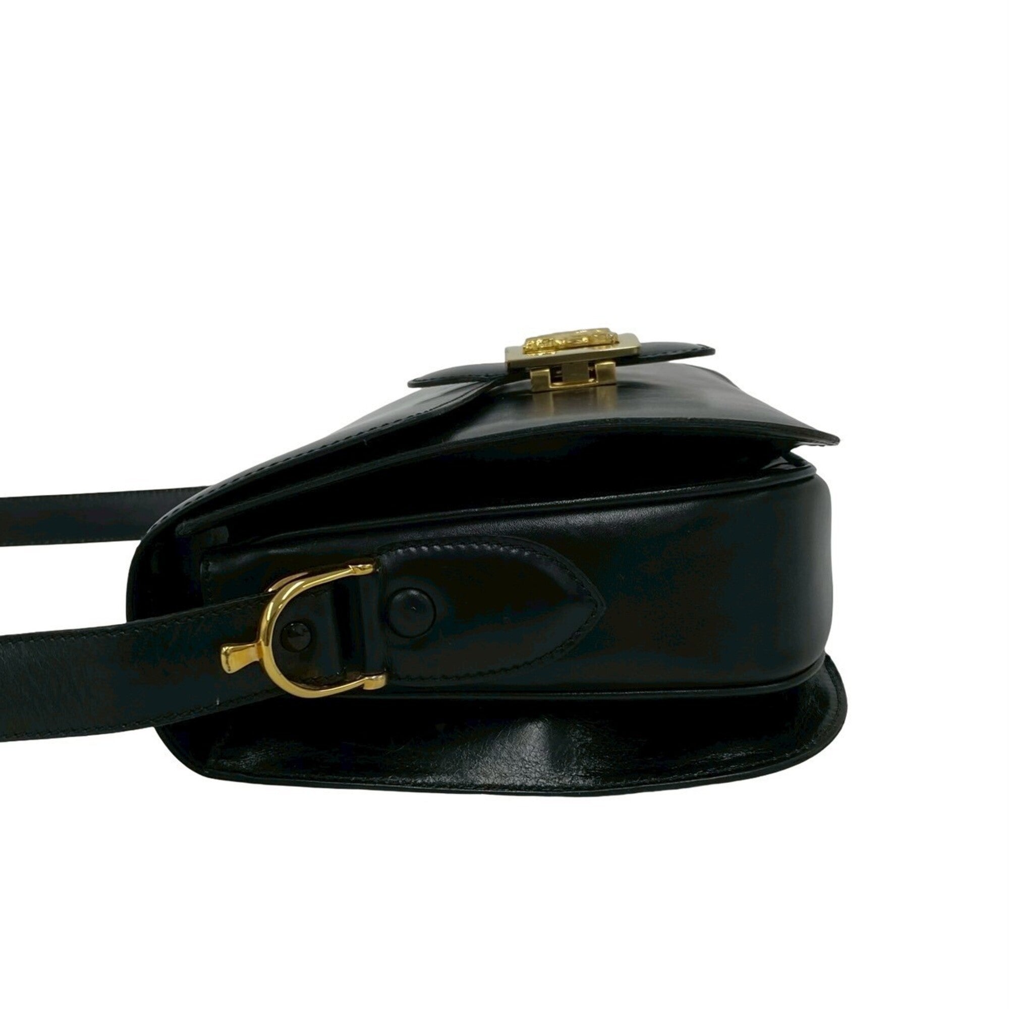 Celine Black Leather Pochette Shoulder Bag (Pre-Owned)