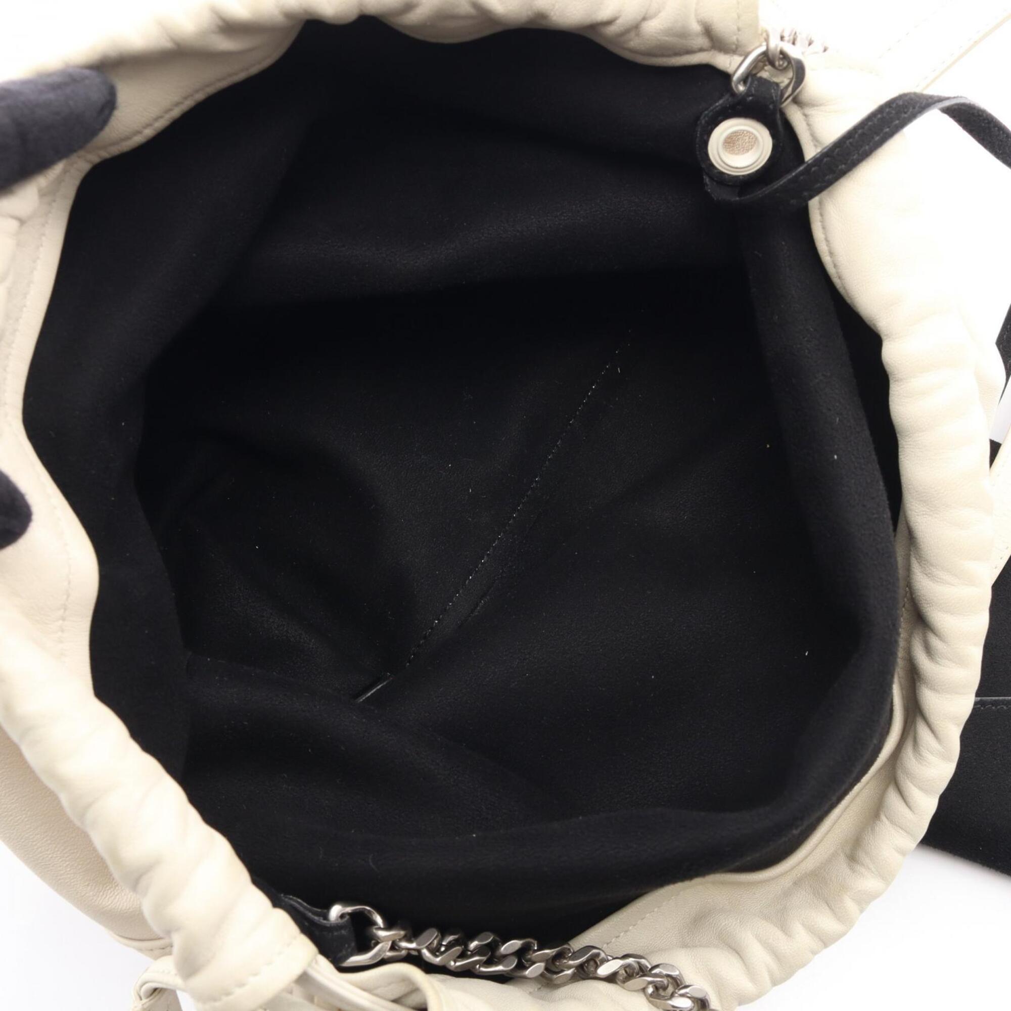 Saint Laurent Ivory Leather Handbag Pouch Shoulder Bag (Pre-Owned)