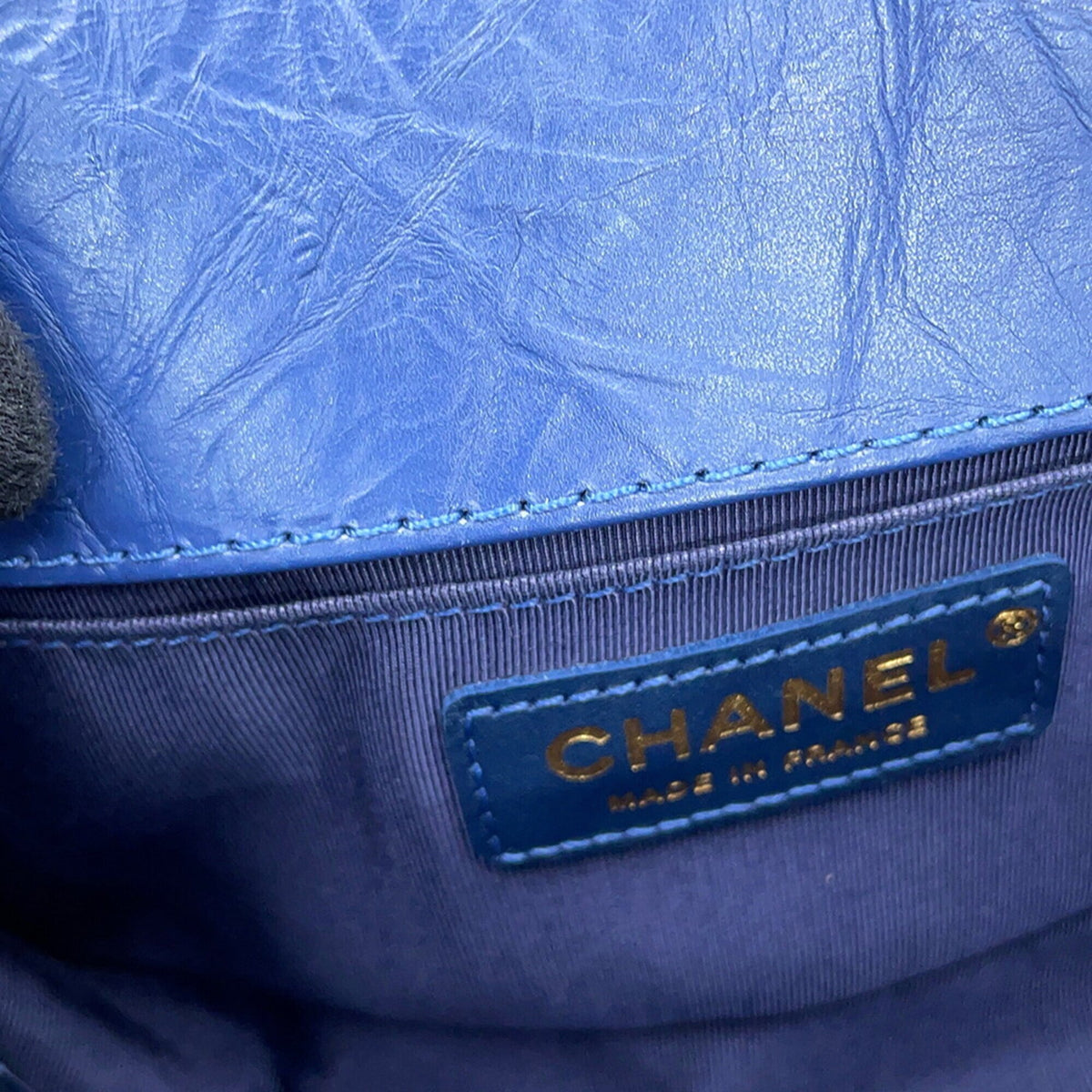 Chanel Blue Leather Handbag Shoulder Bag (Pre-Owned)