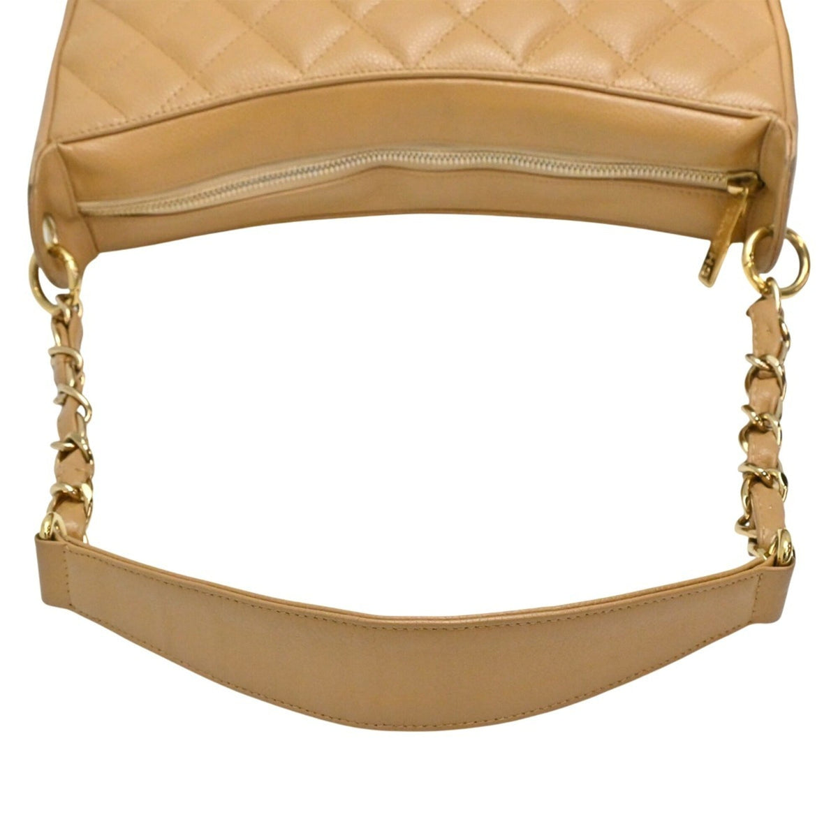 Chanel Beige Grained Calfskin Shoulder Bag (Pre-Owned)