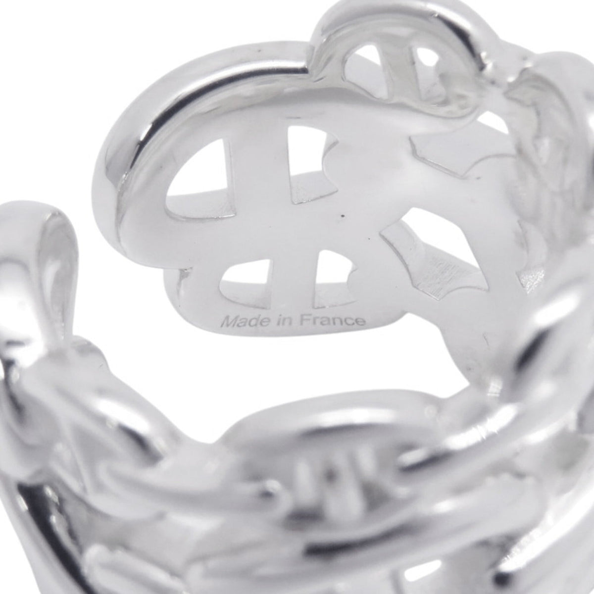 Hermes Silver 925 Band Ring (Pre-Owned)