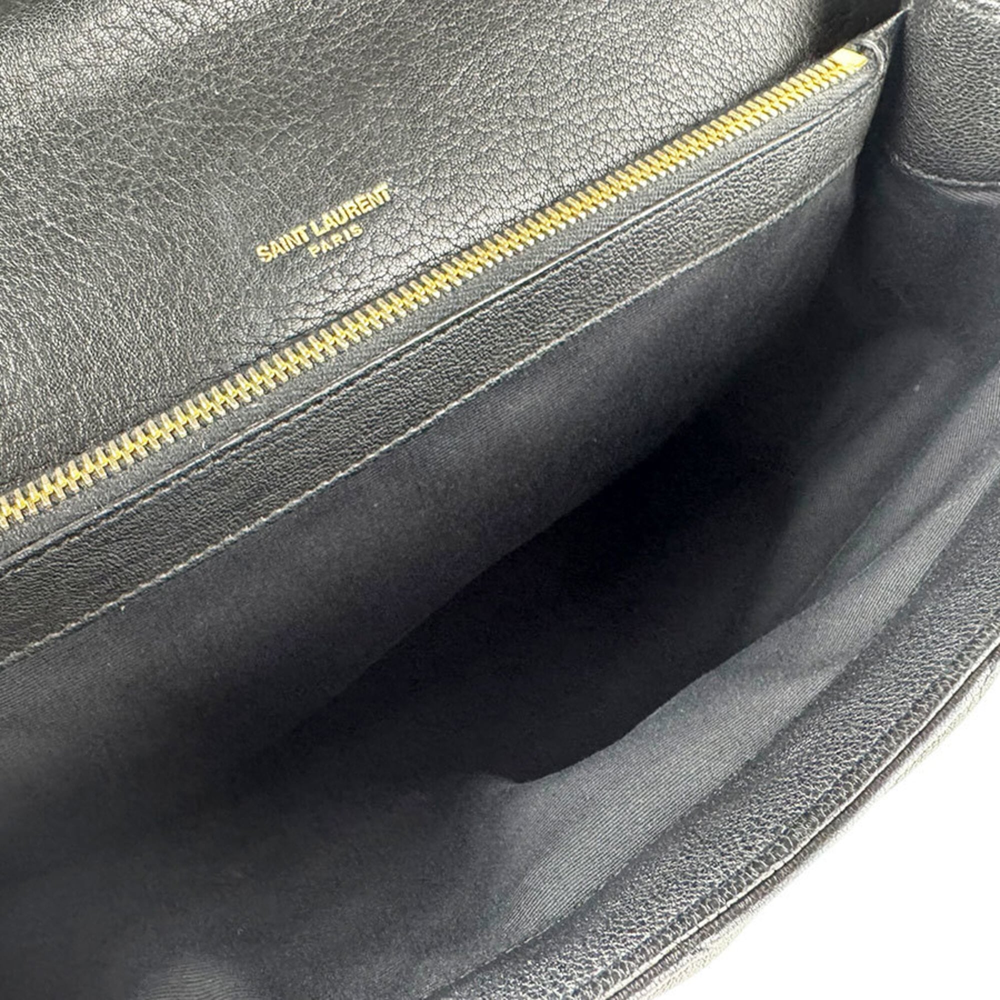 Saint Laurent Black Leather Handbag Shoulder Bag (Pre-Owned)