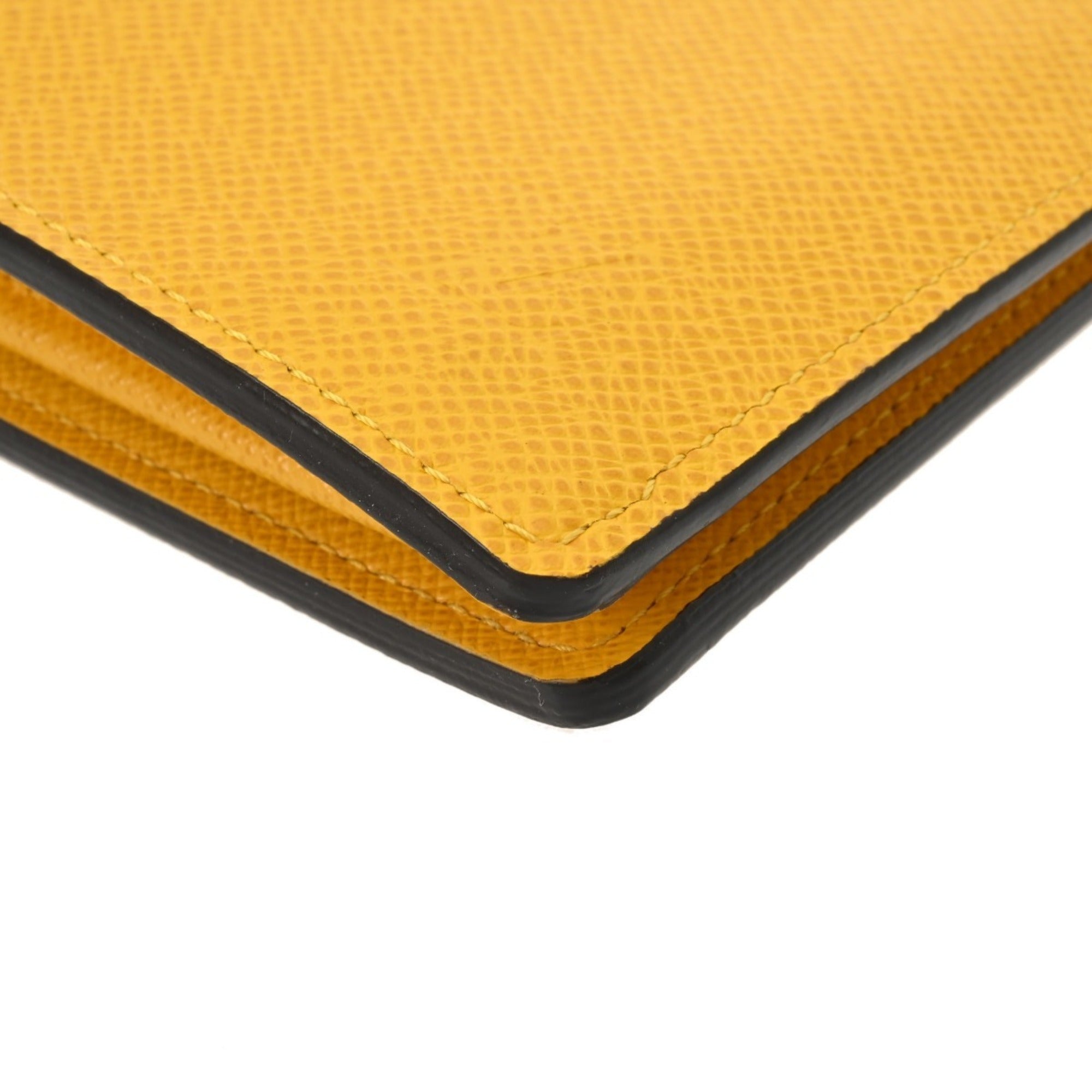 Louis Vuitton Taiga Jaune Leather Long Wallet (Bi-Fold) (Pre-Owned)