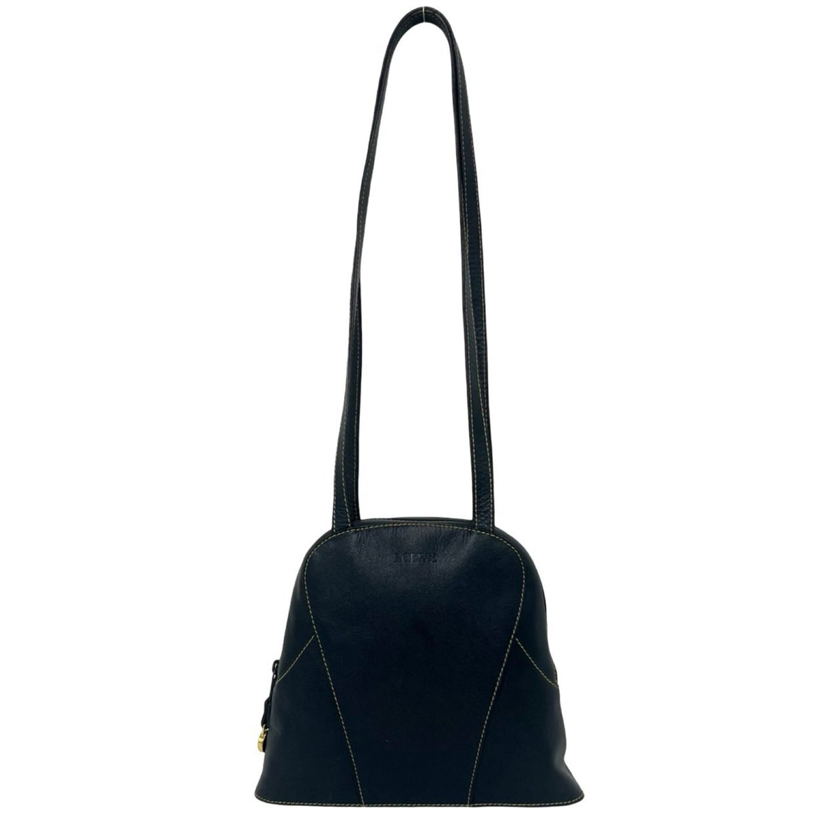 Loewe Navy Leather Shoulder Bag Tote Bag (Pre-Owned)