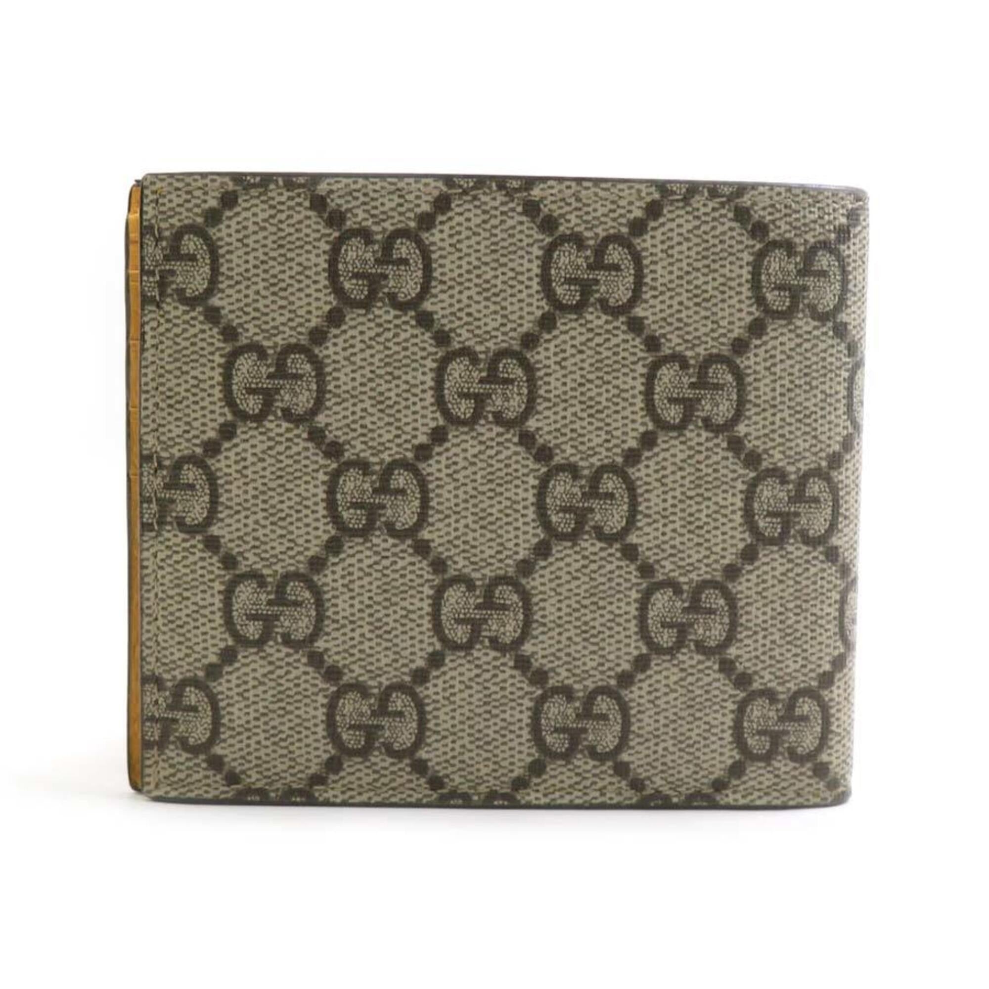 Gucci Brown Gg Supreme Bill Wallet (Bi-Fold) (Pre-Owned)