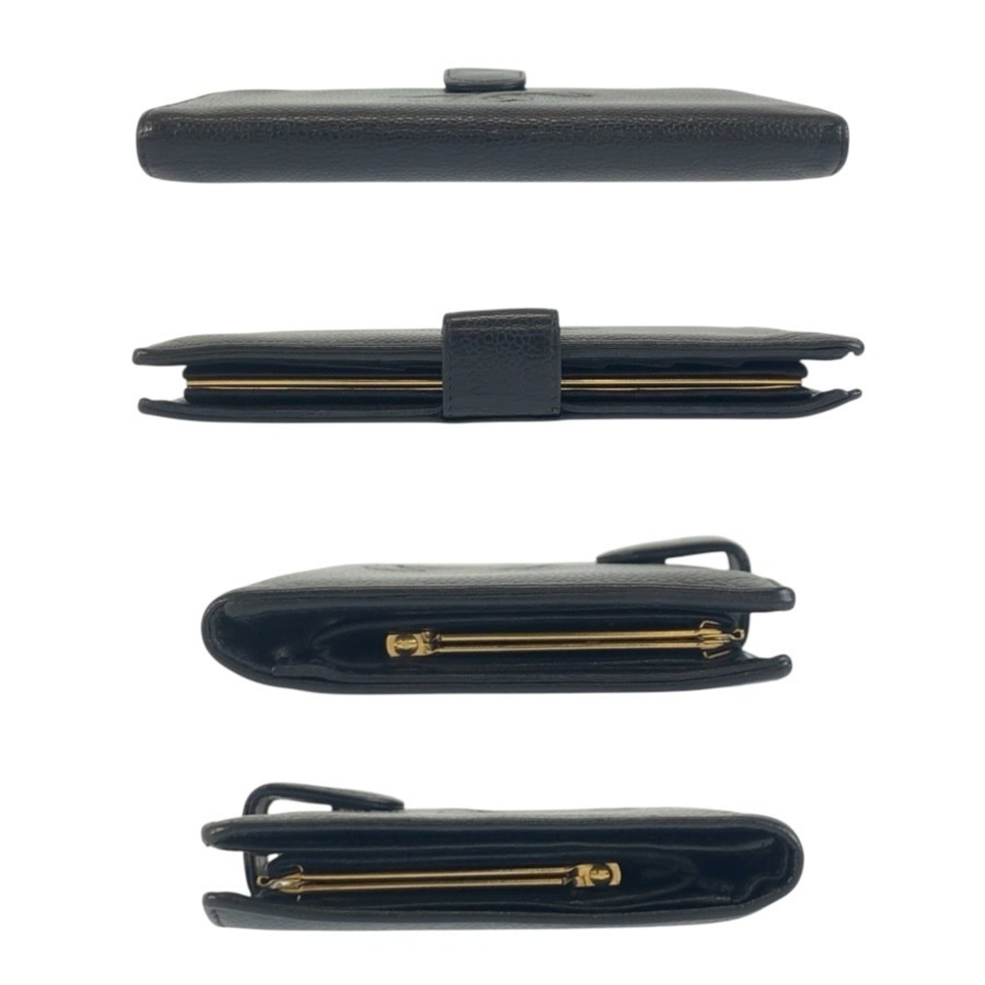 Chanel Black Leather Long Wallet (Bi-Fold) (Pre-Owned)