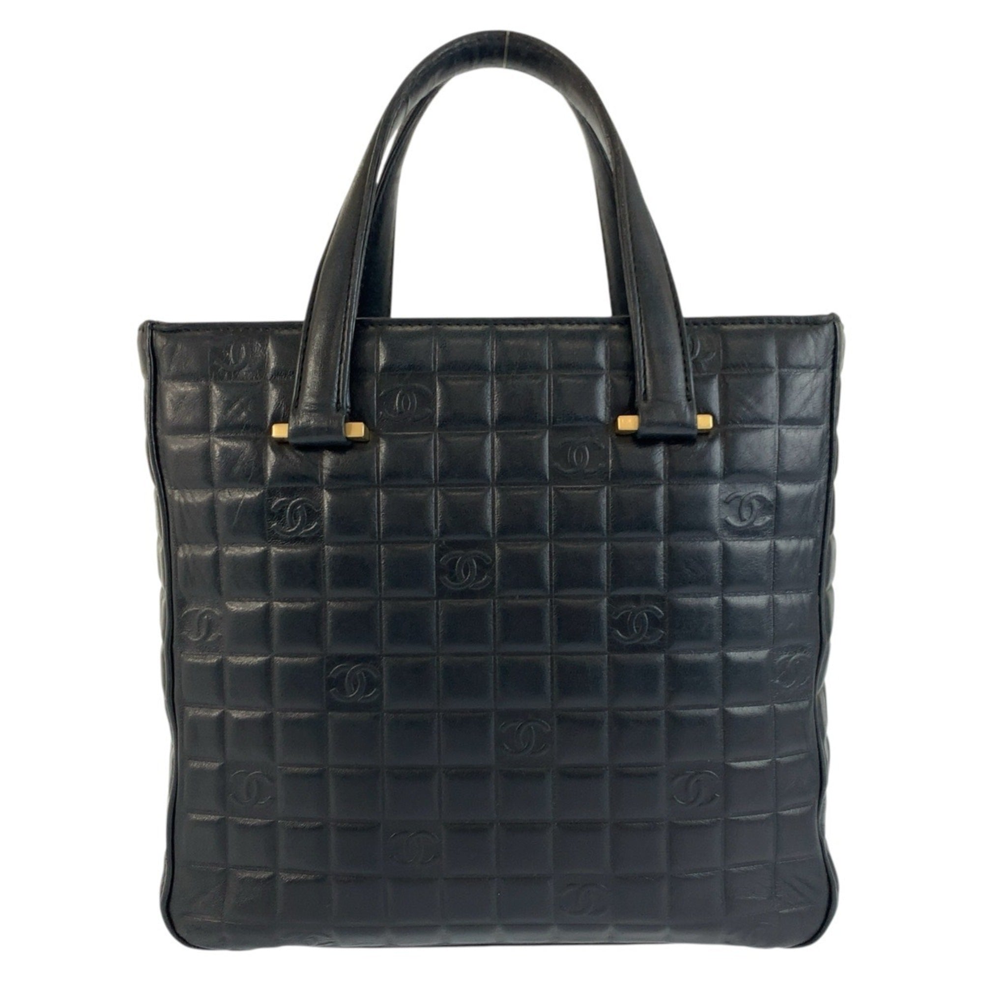 Chanel Black Leather Handbag Tote Bag (Pre-Owned)