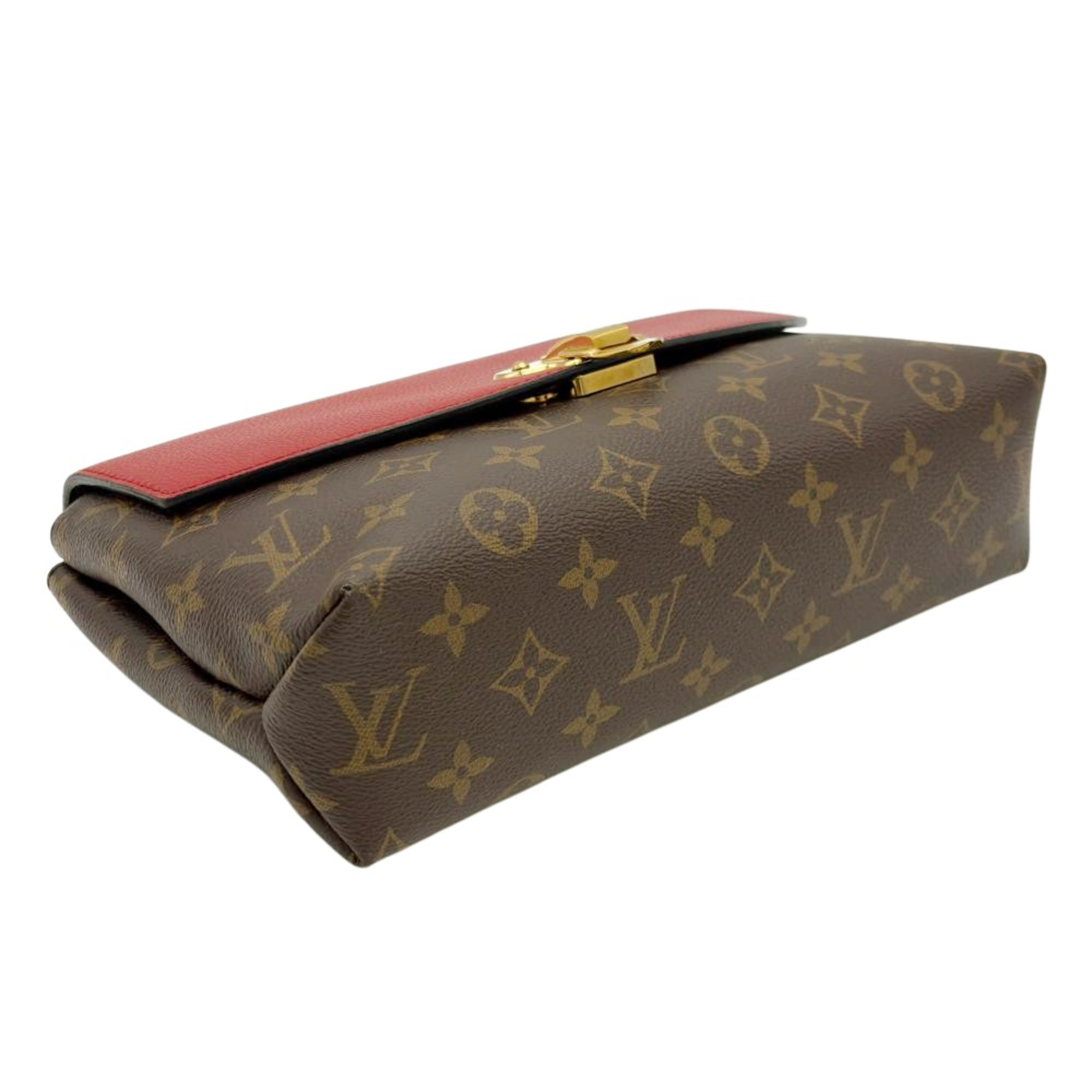 Louis Vuitton Brown Cerise Red Color Monogram Canvas Shoulder Bag (Pre-Owned)