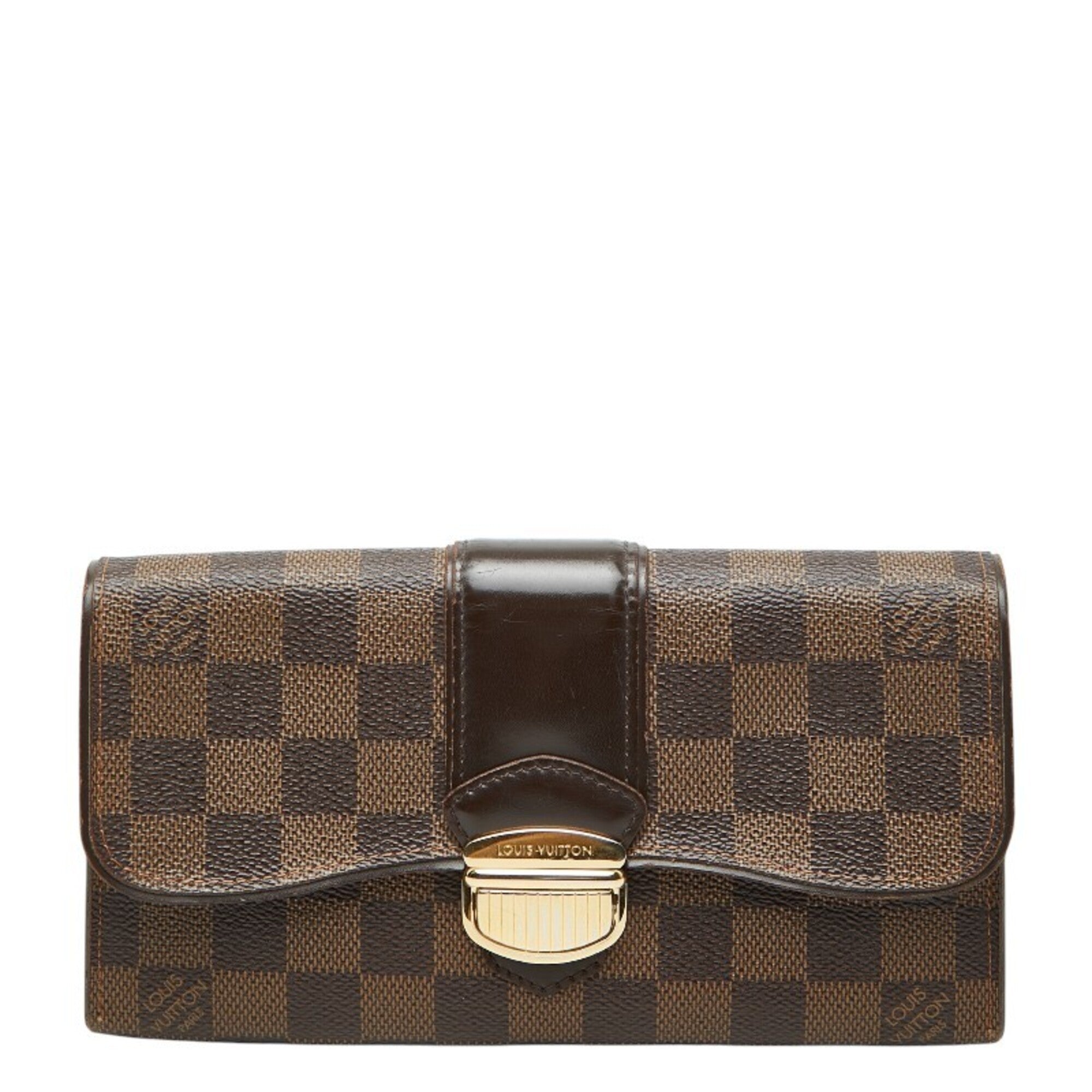 Louis Vuitton Brown Pvc Leather Long Wallet (Bi-Fold) (Pre-Owned)