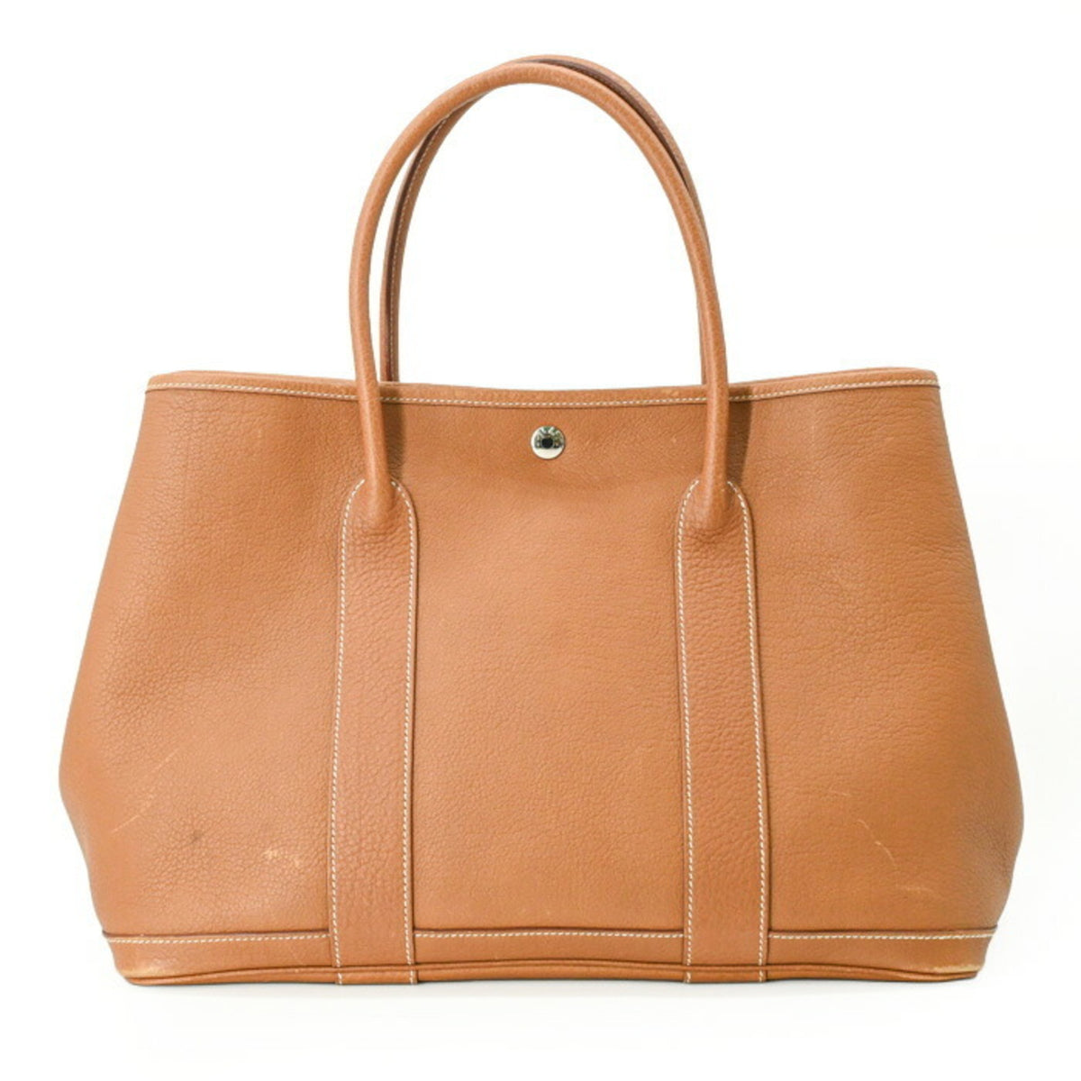 Hermes Brown Gold Negonda Leather Handbag Tote Bag (Pre-Owned)