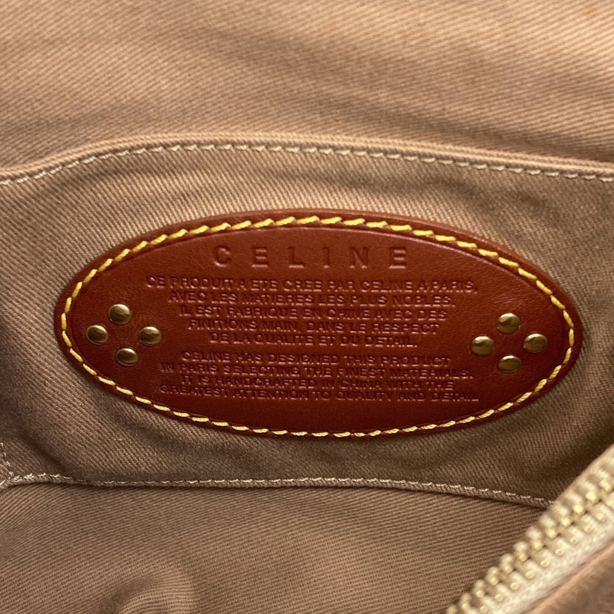 Celine Macadam Brown Canvas Handbag (Pre-Owned)